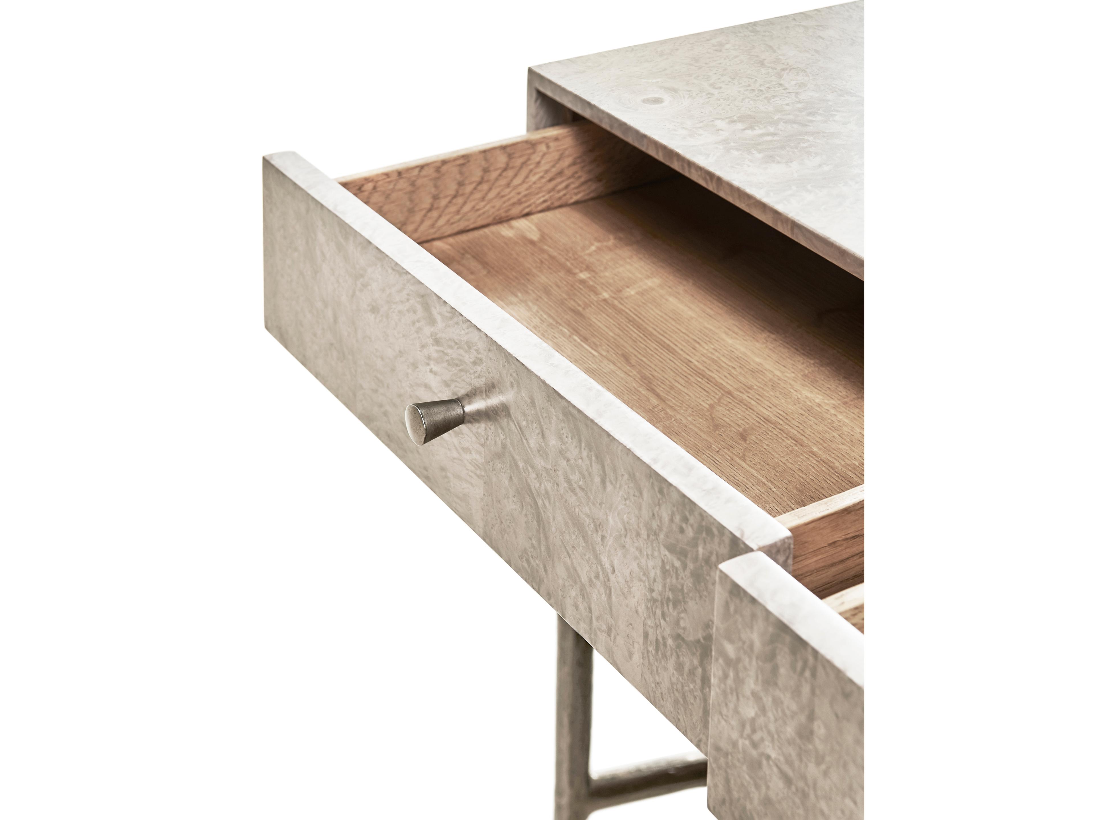 Jonathan Charles Water Dyed Madrona Burr Beige Oak Wood Computer Desk