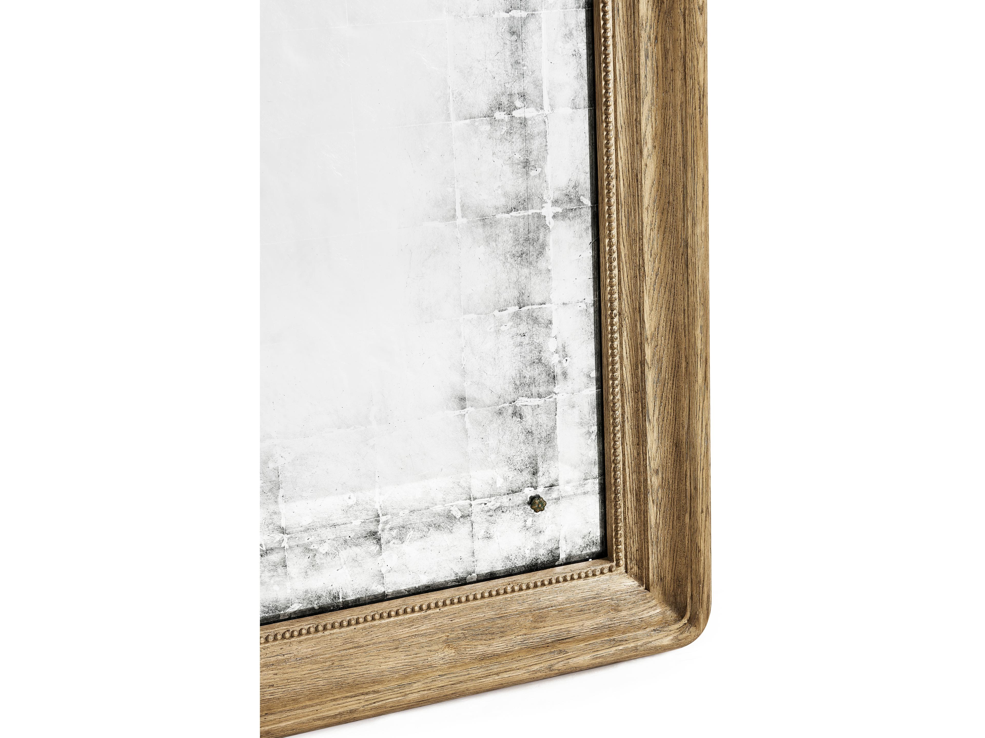 Jonathan Charles Timeless Stripped Brown Chestnut Floor Mirror Rectangular