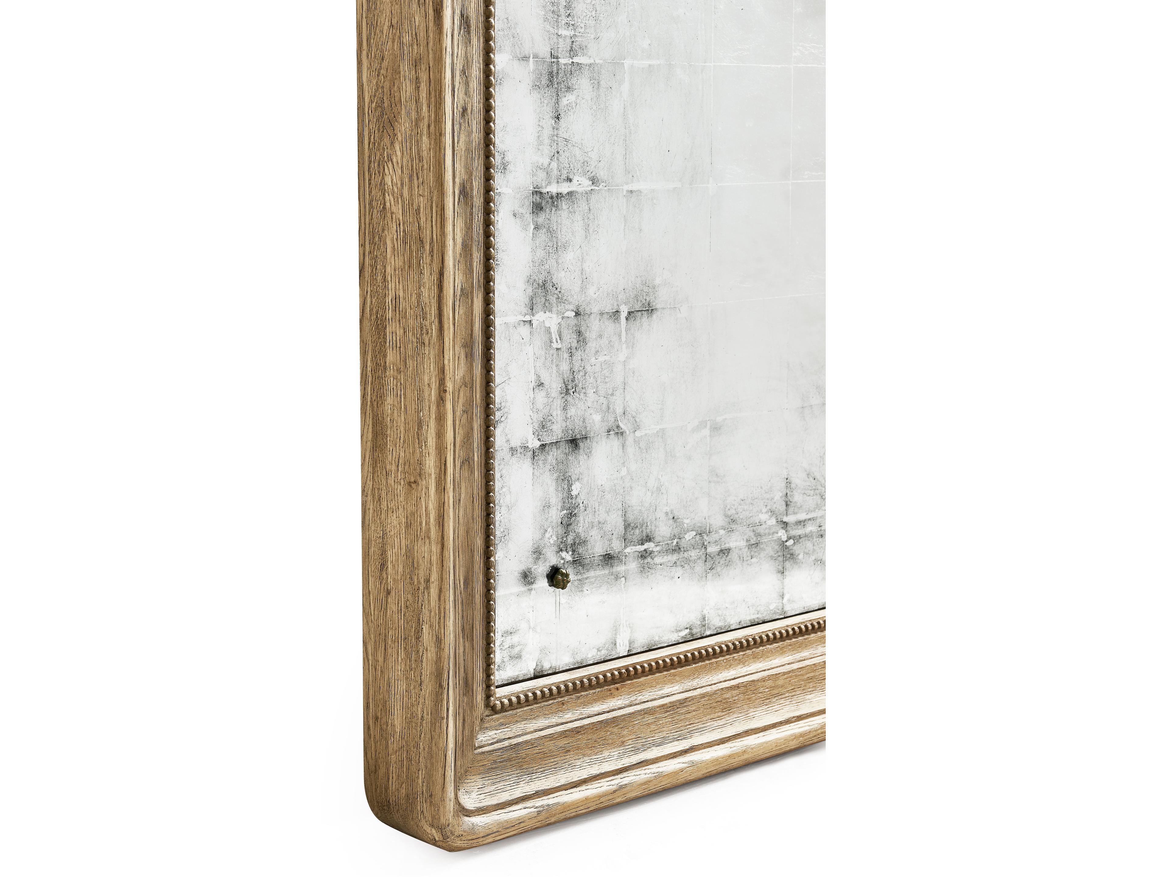 Jonathan Charles Timeless Stripped Brown Chestnut Floor Mirror Rectangular