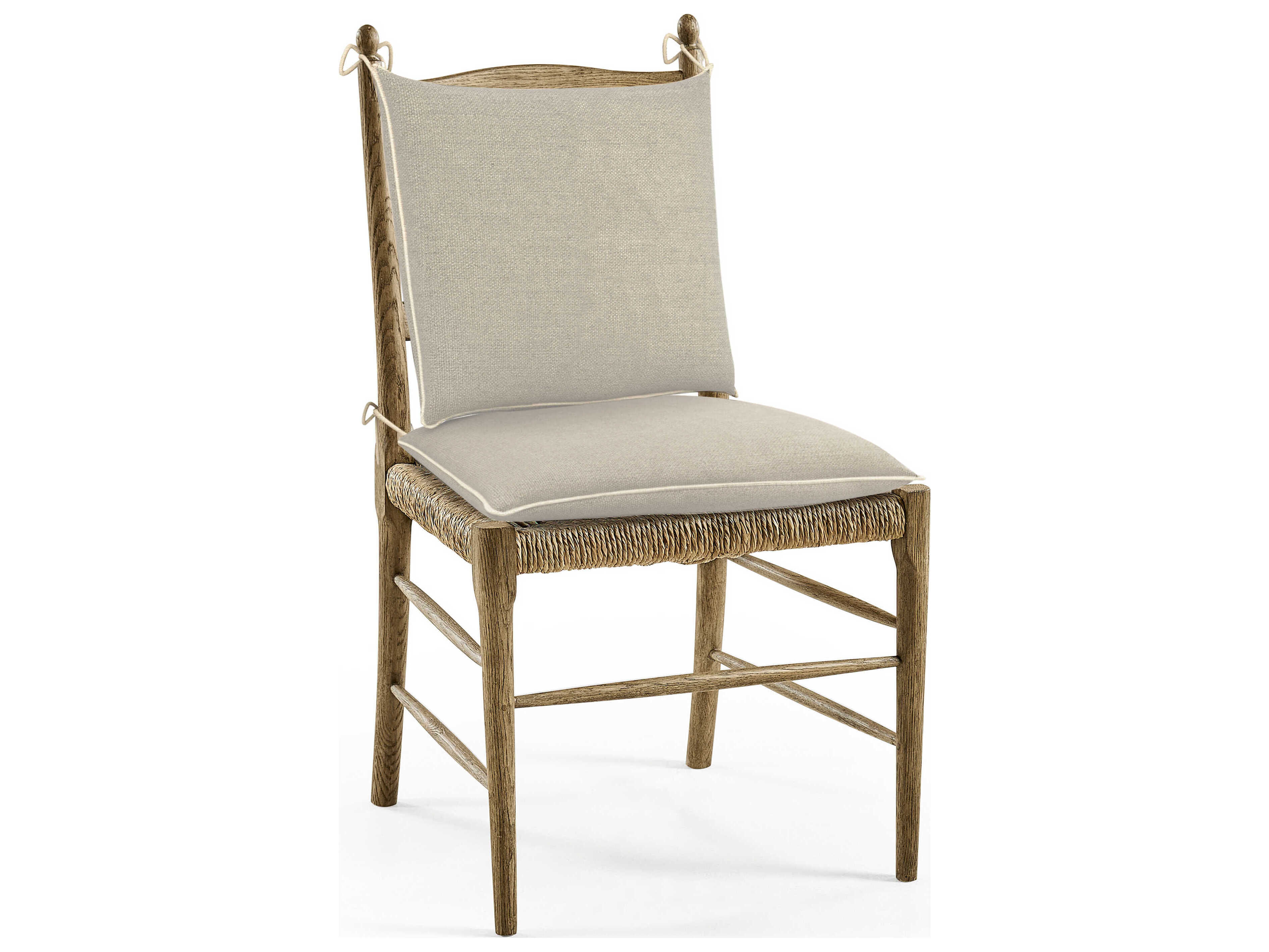Jonathan Charles Timeless Oak Wood Brown Upholstered Armless Dining Chair