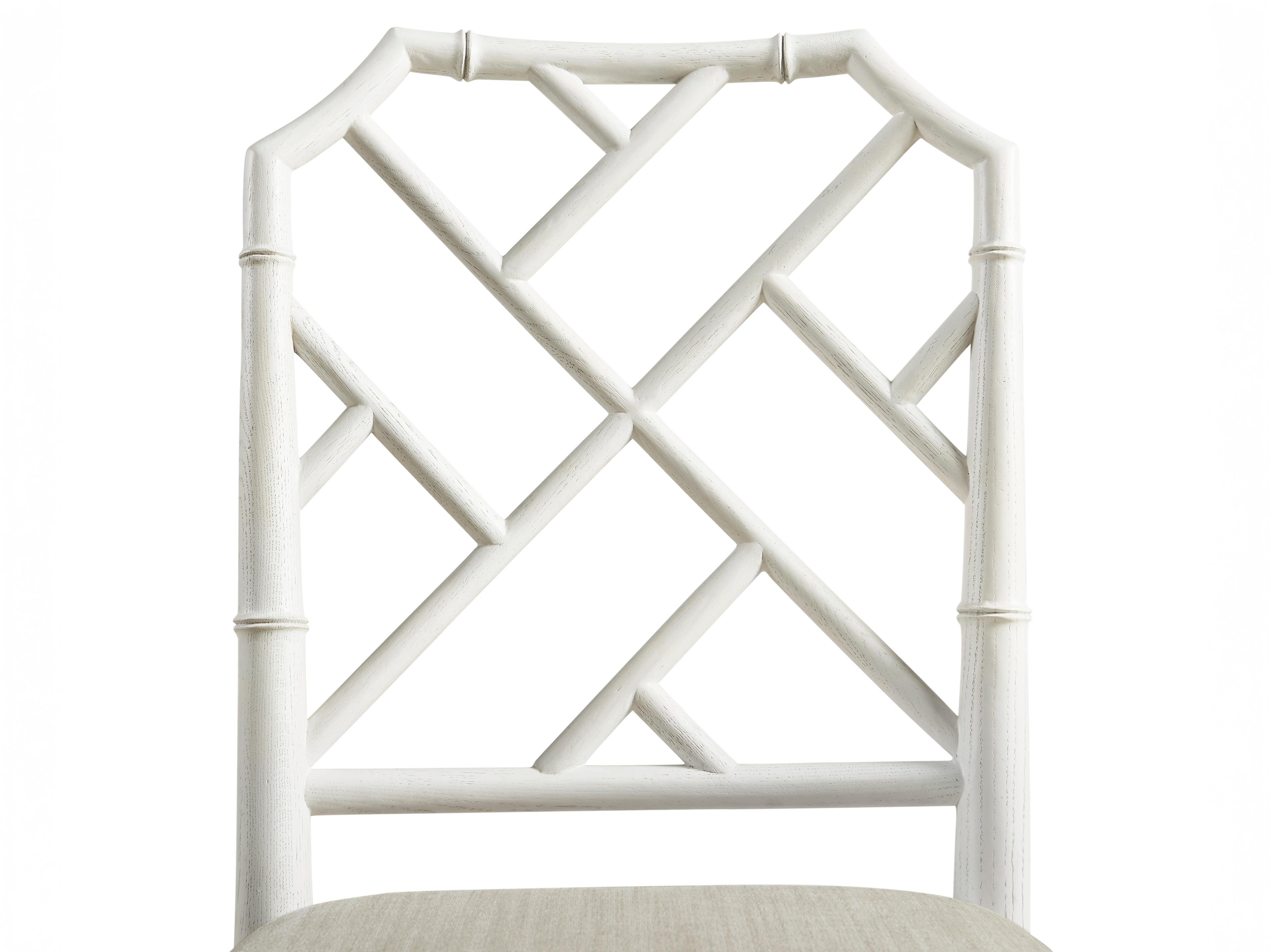 Jonathan Charles Timeless Oak Wood White Upholstered Side Dining Chair