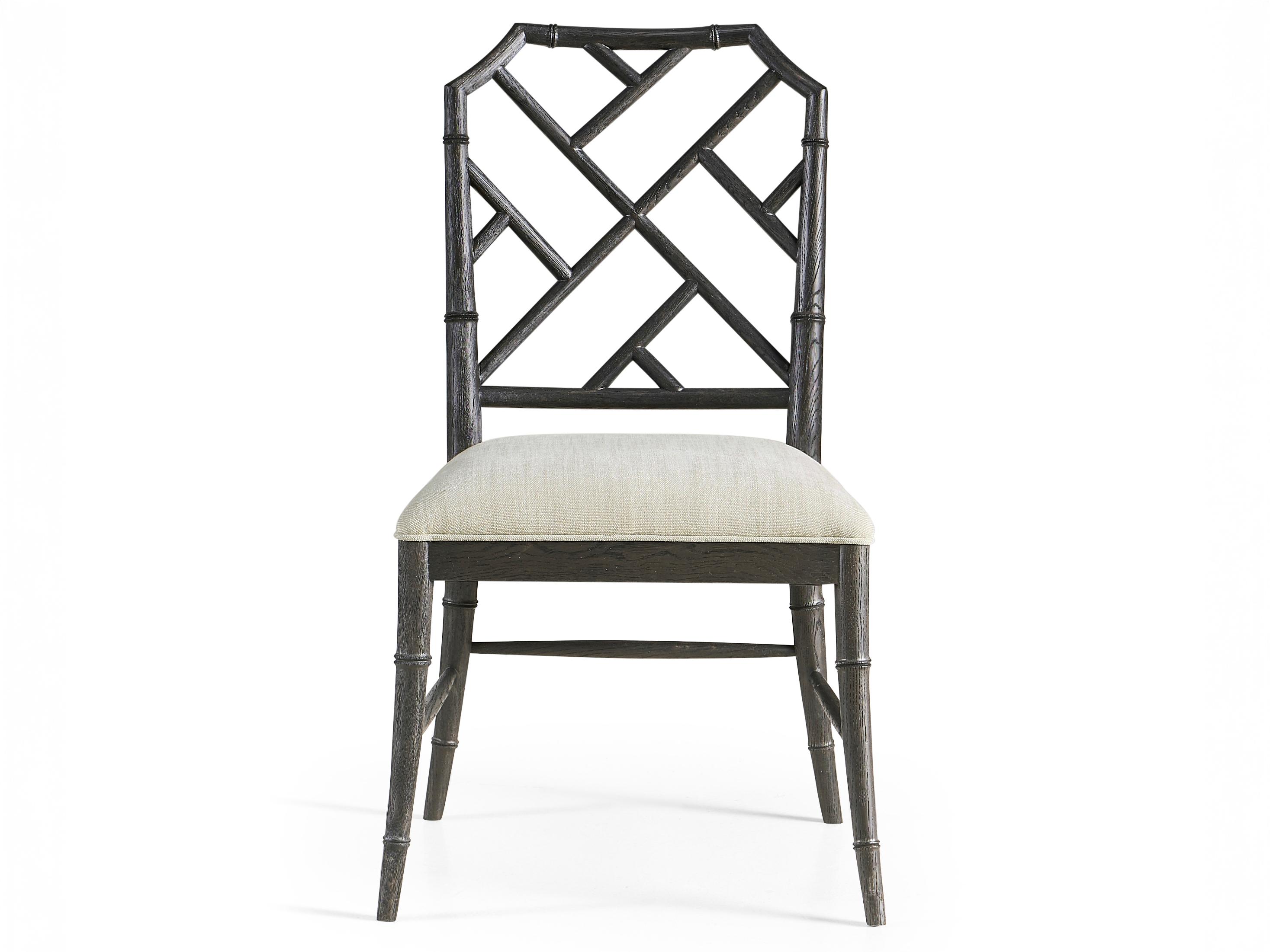 Jonathan Charles Timeless Oak Wood Black Upholstered Side Dining Chair