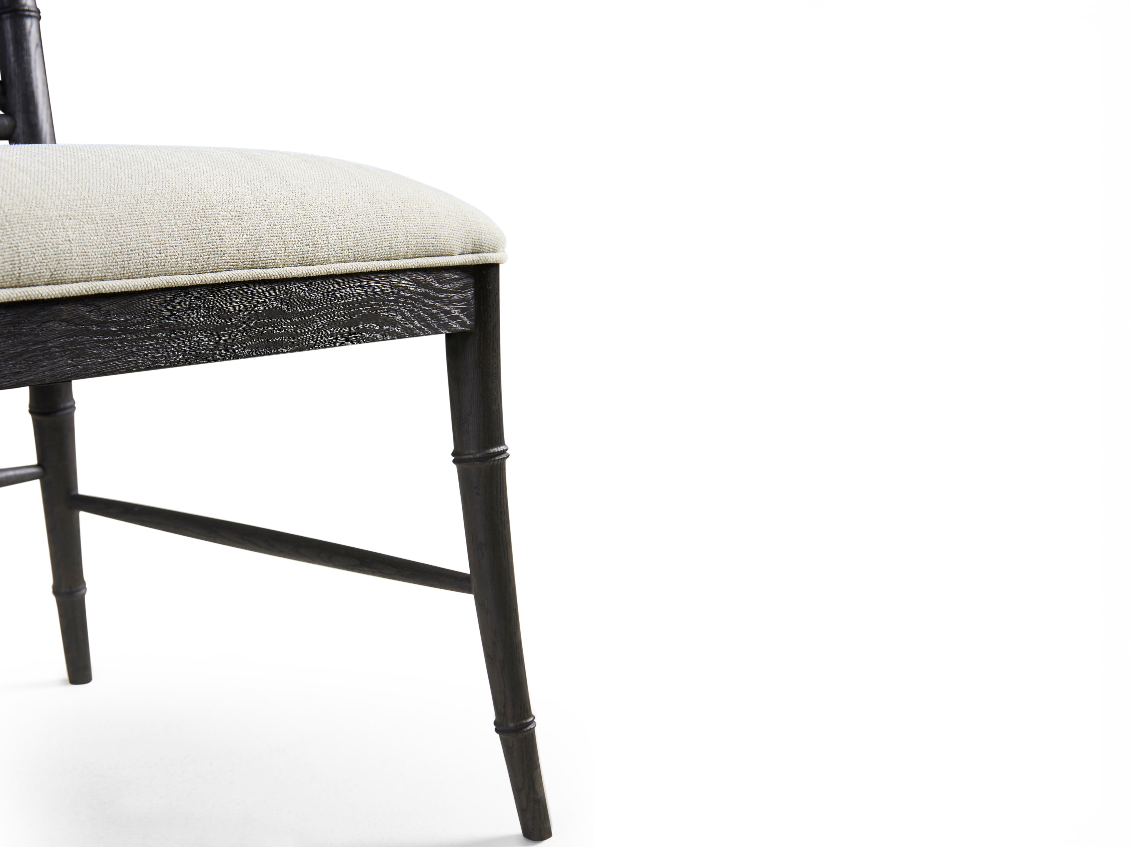 Jonathan Charles Timeless Oak Wood Black Upholstered Side Dining Chair