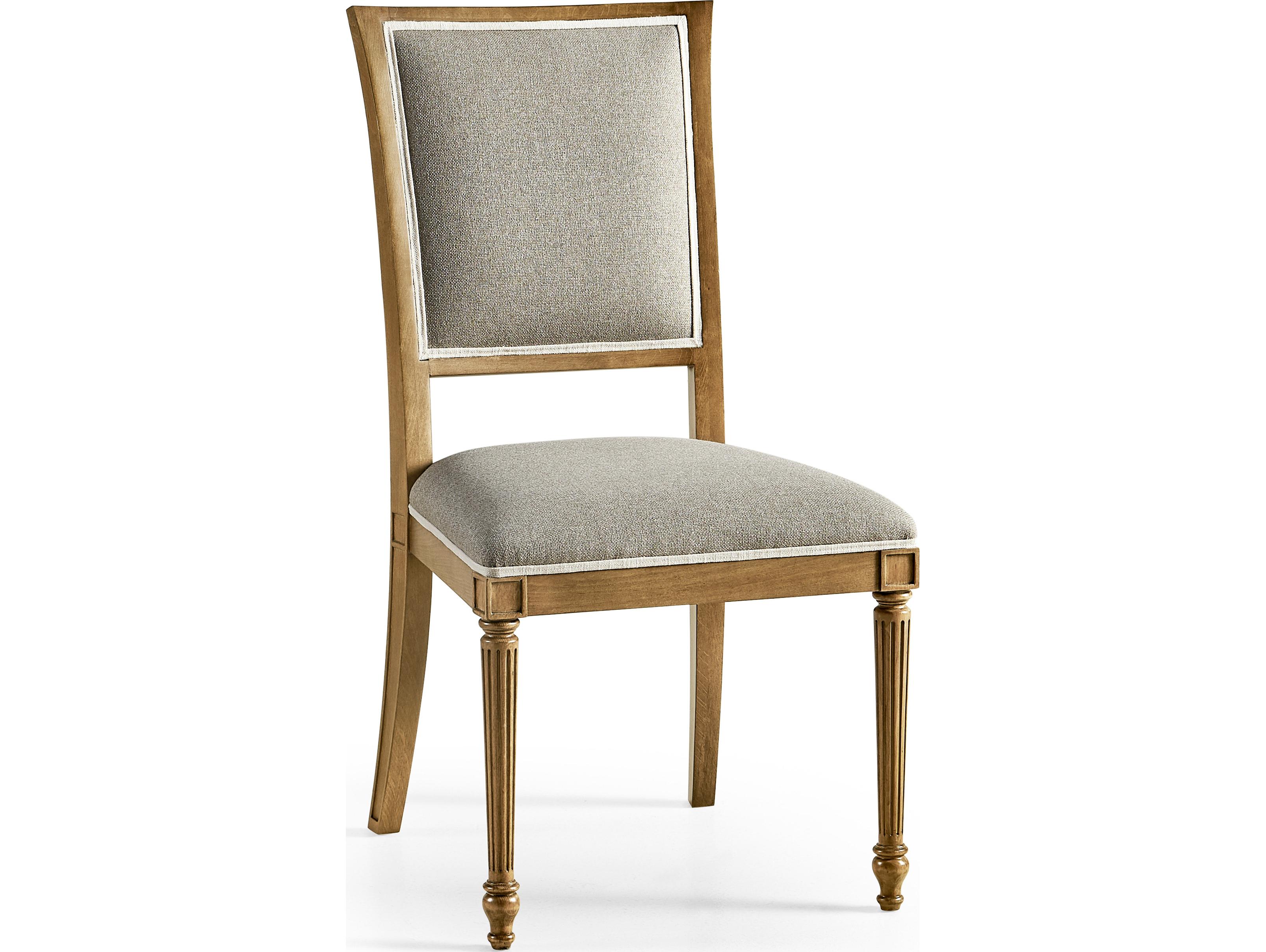 Jonathan Charles Timeless Beech Wood Brown Upholstered Armless Dining Chair
