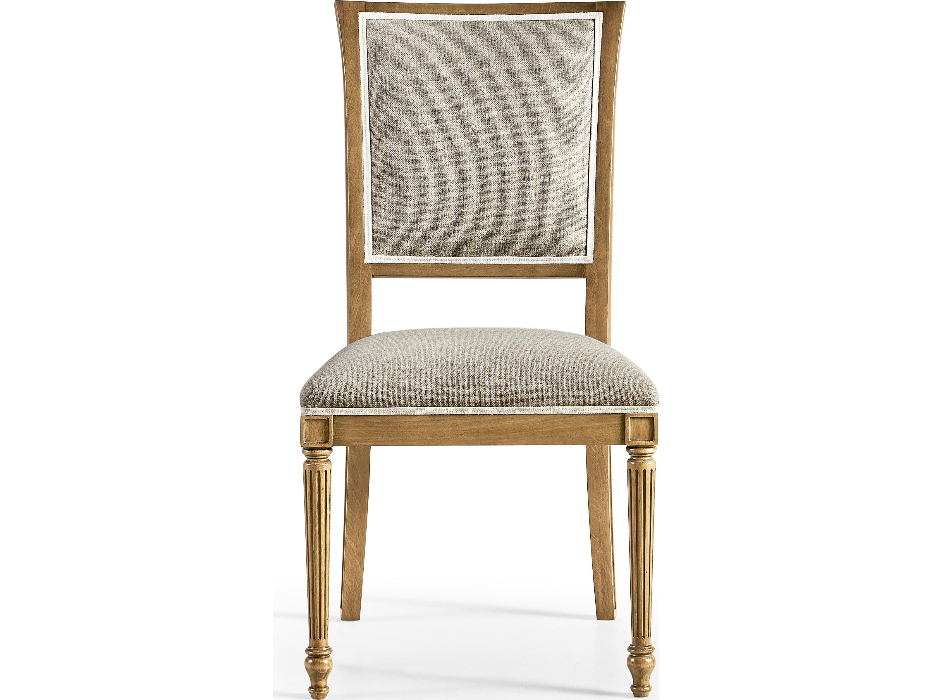 Jonathan Charles Timeless Beech Wood Brown Upholstered Armless Dining Chair