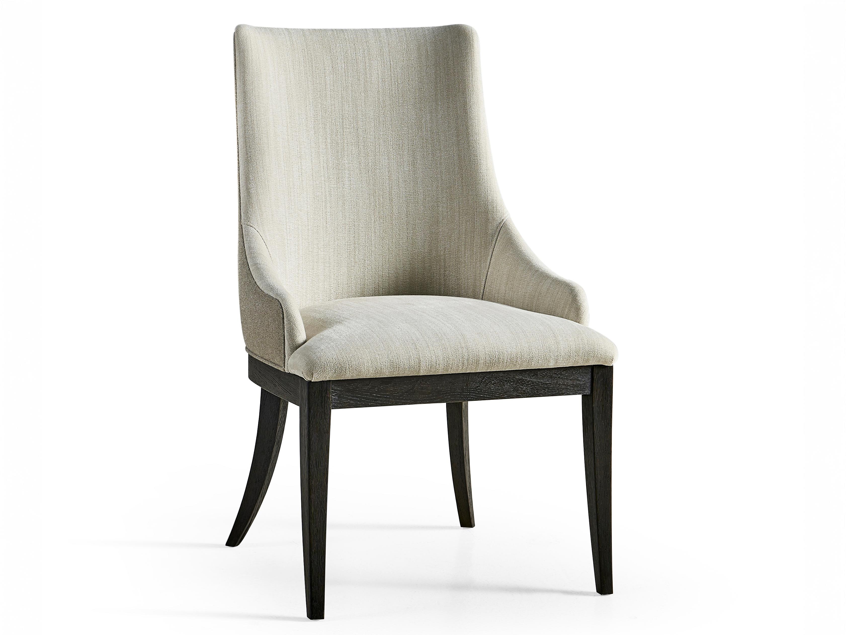 Jonathan Charles Timeless Oak Wood Black Upholstered Side Dining Chair