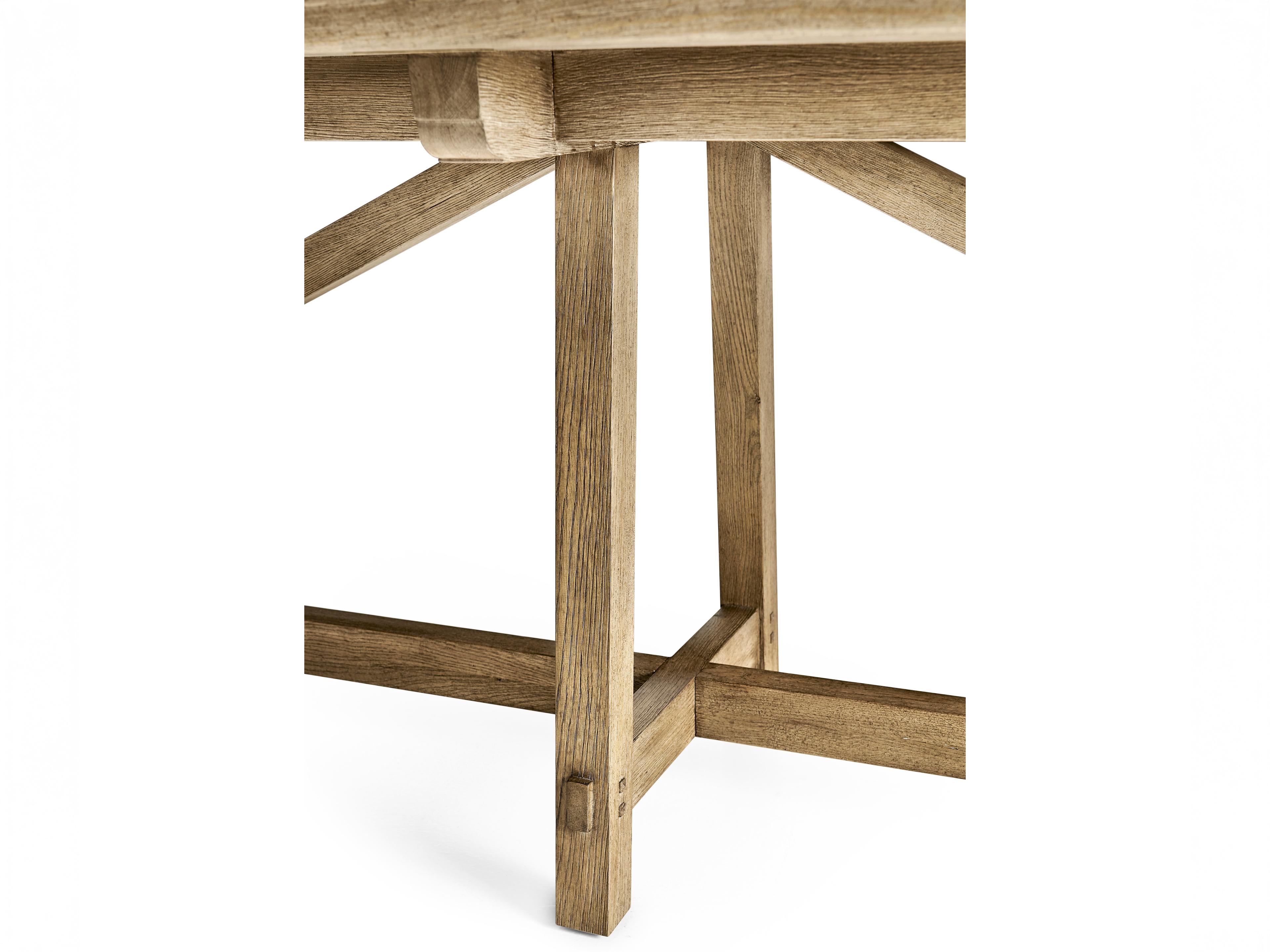 Jonathan Charles Timeless Rectangular Wood Stripped Brown Chestnut Dining Table