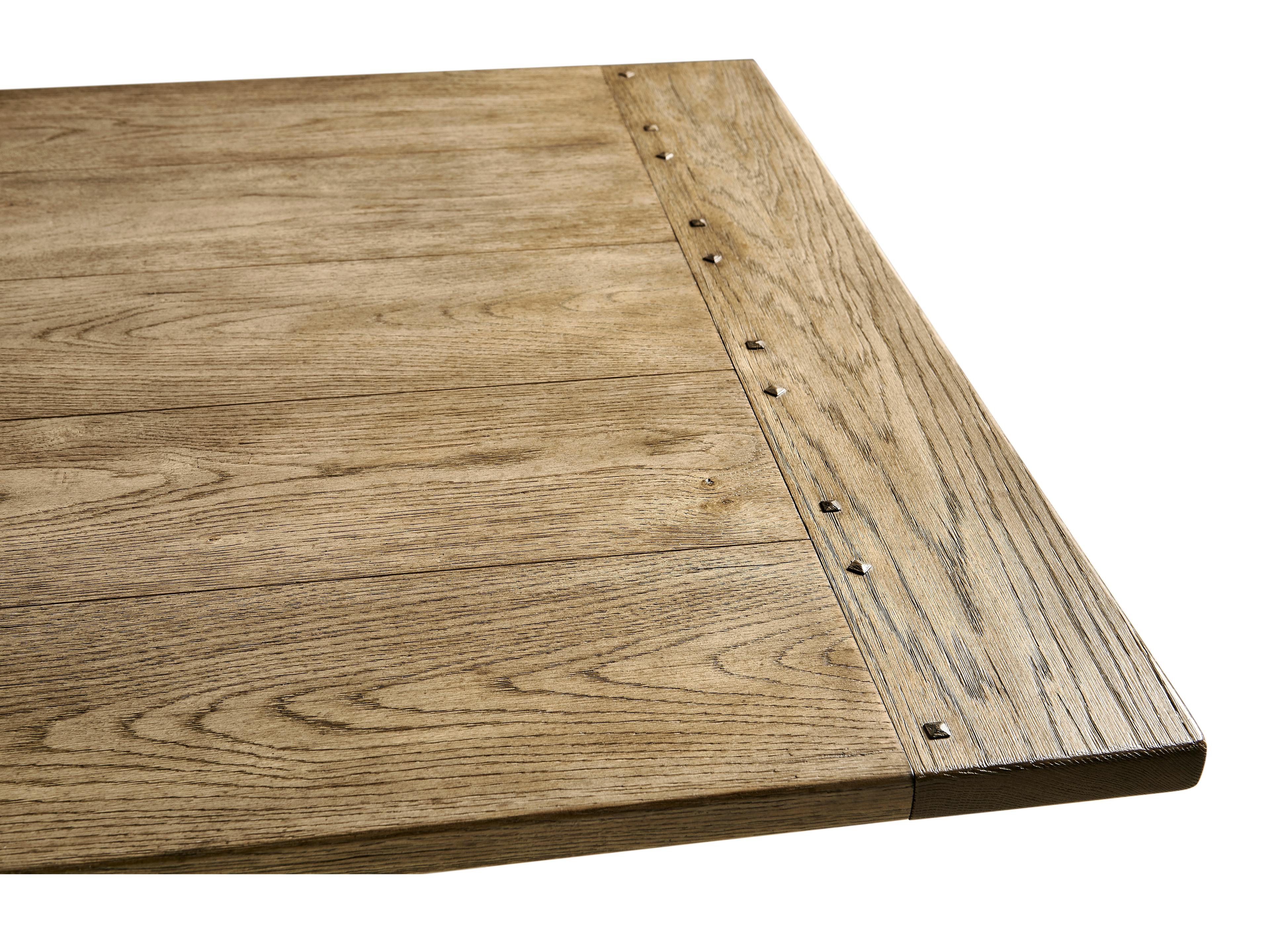 Jonathan Charles Timeless Rectangular Wood Stripped Brown Chestnut Dining Table