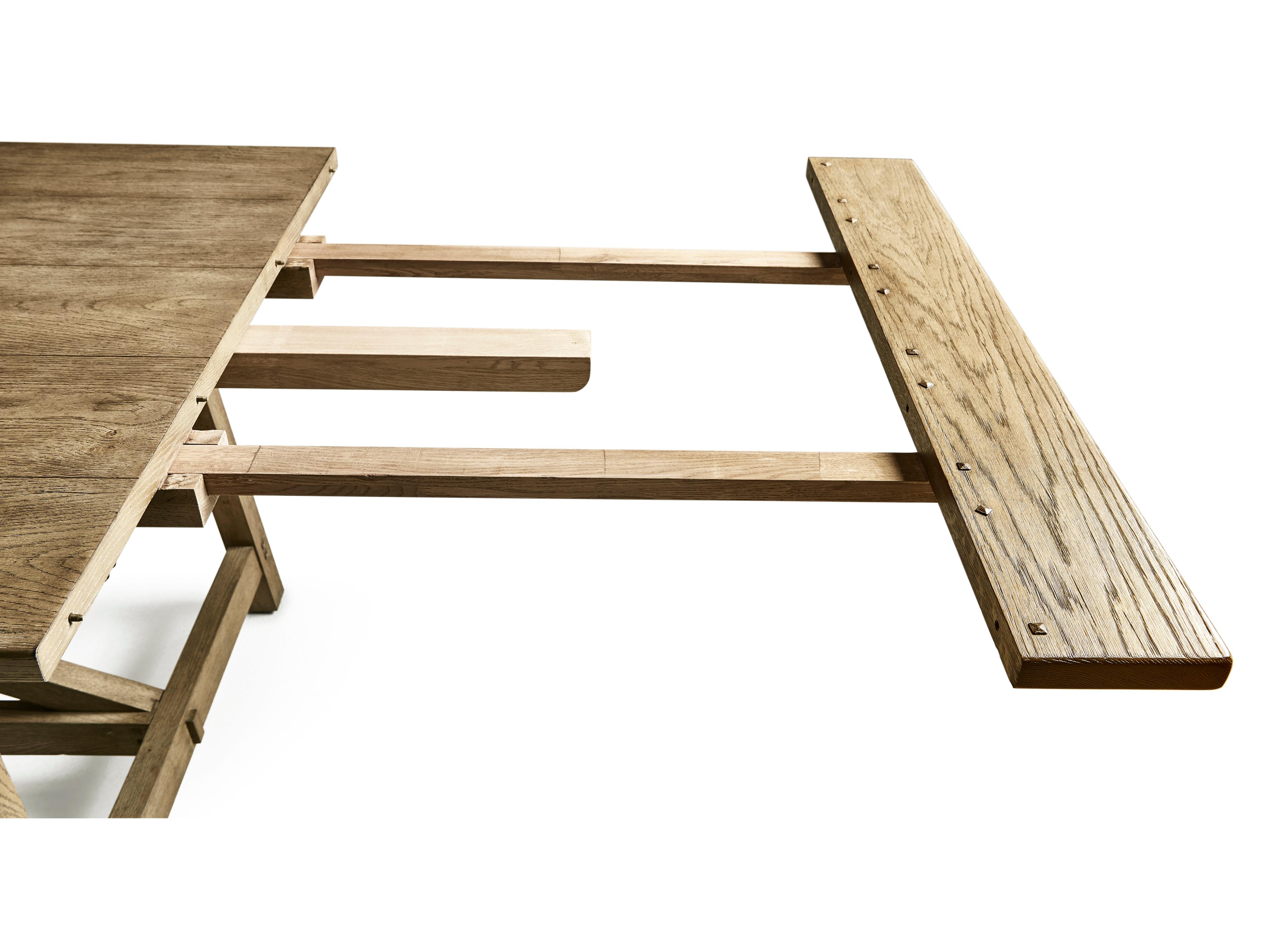 Jonathan Charles Timeless Rectangular Wood Stripped Brown Chestnut Dining Table