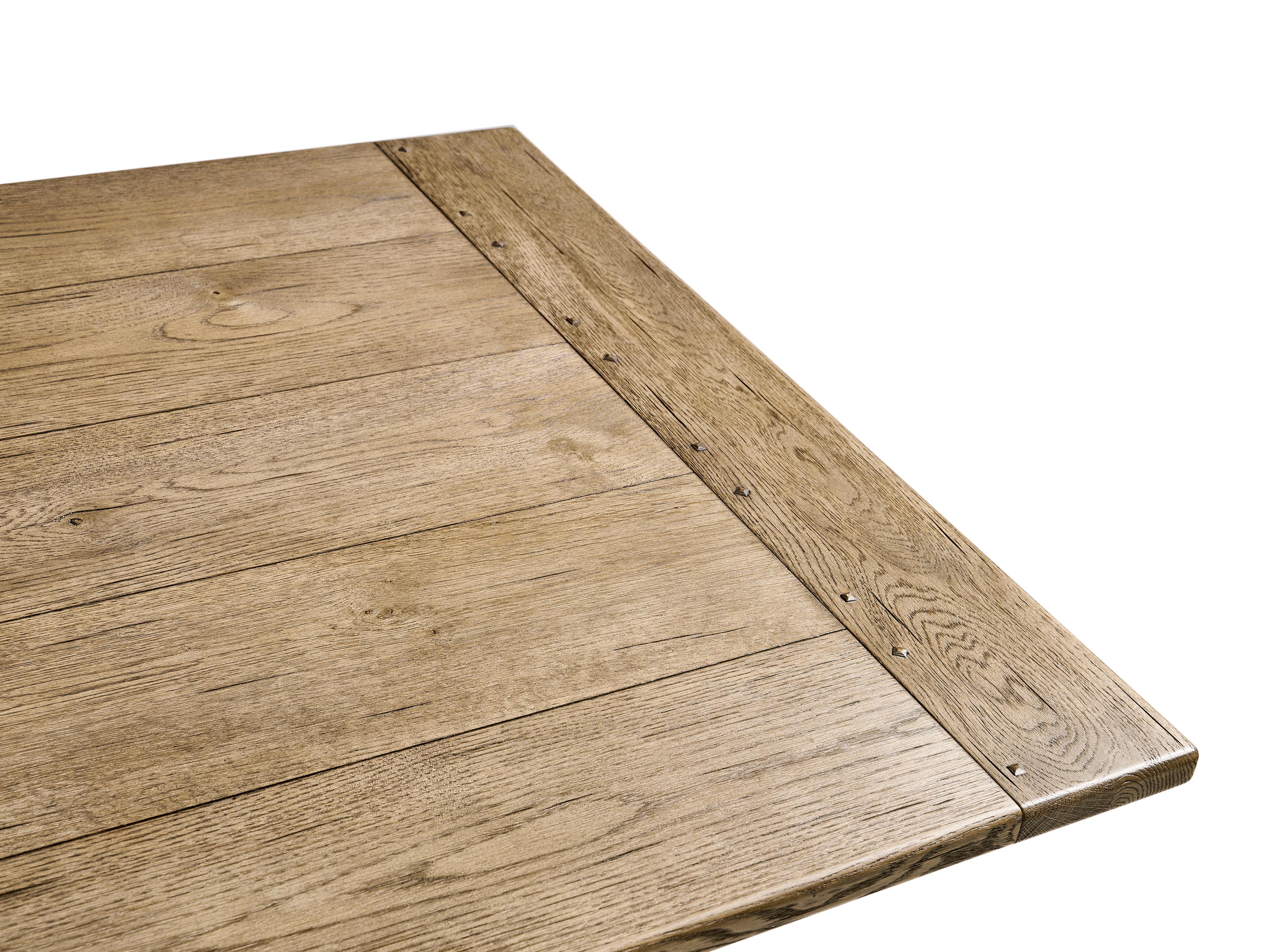 Jonathan Charles Timeless Rectangular Wood Stripped Brown Chestnut Dining Table