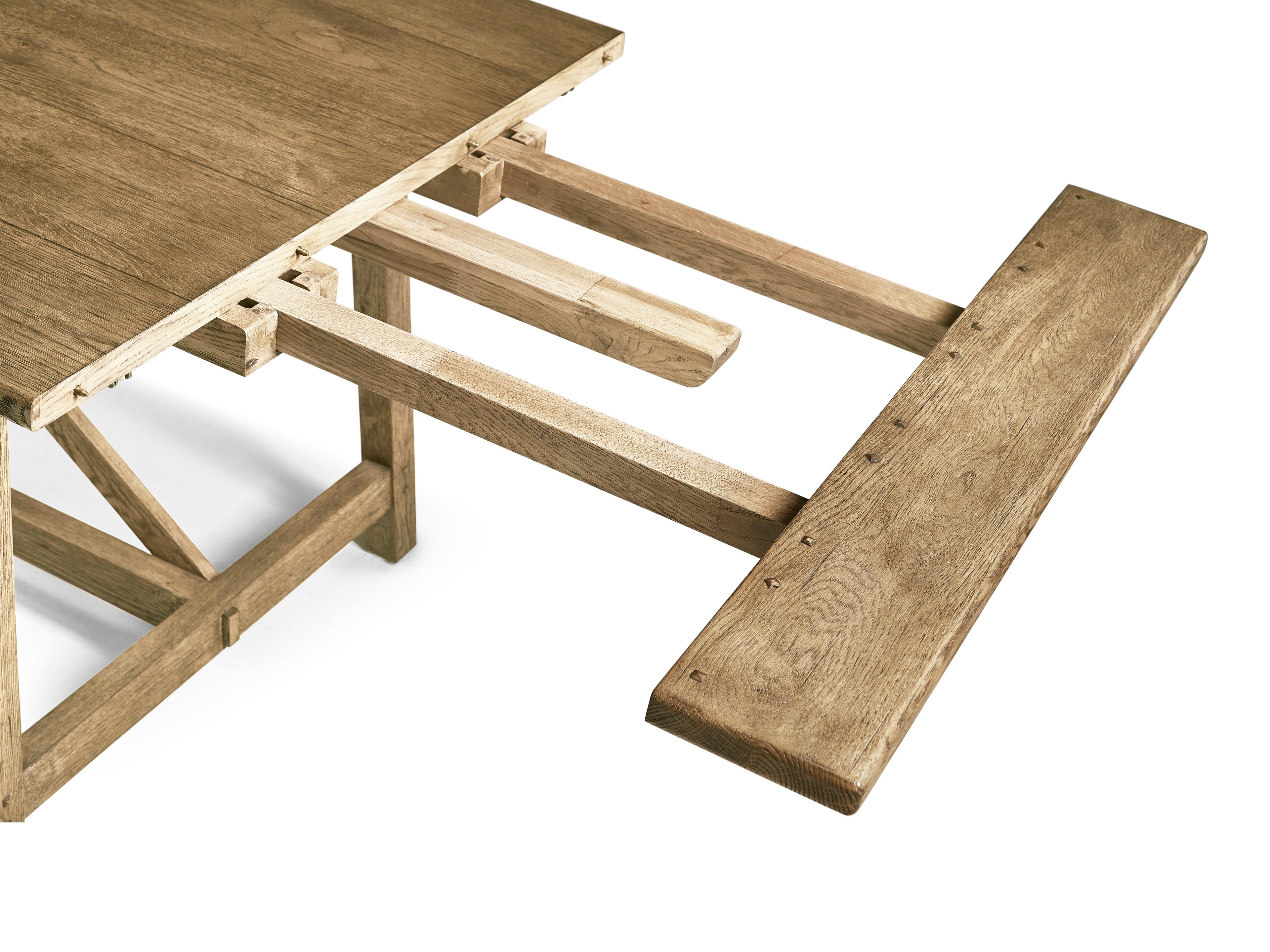 Jonathan Charles Timeless Rectangular Wood Stripped Brown Chestnut Dining Table