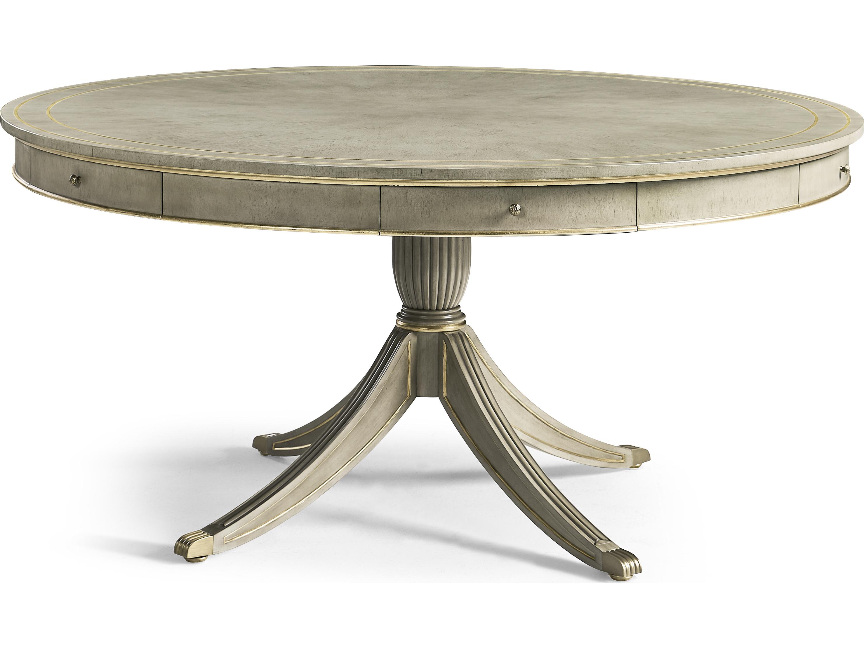 Jonathan Charles Buckingham Round Wood Grey Dining Table