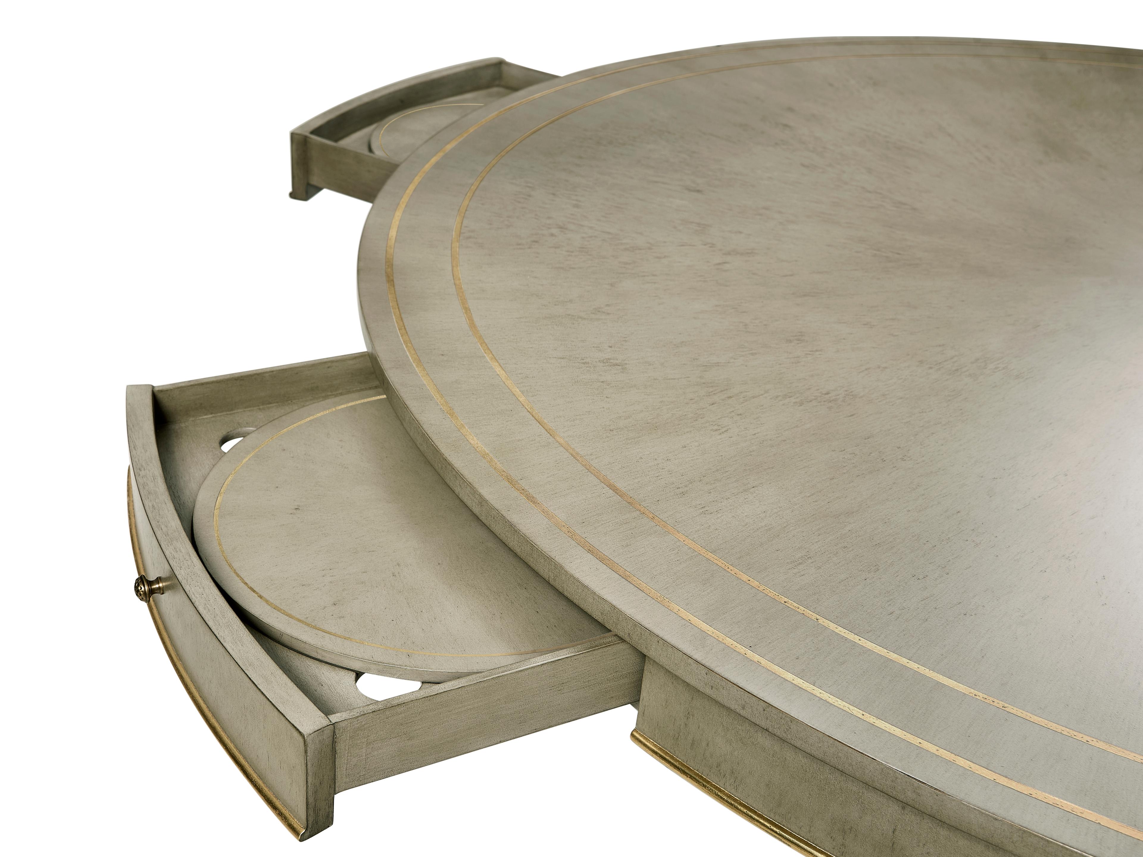 Jonathan Charles Buckingham Round Wood Grey Dining Table