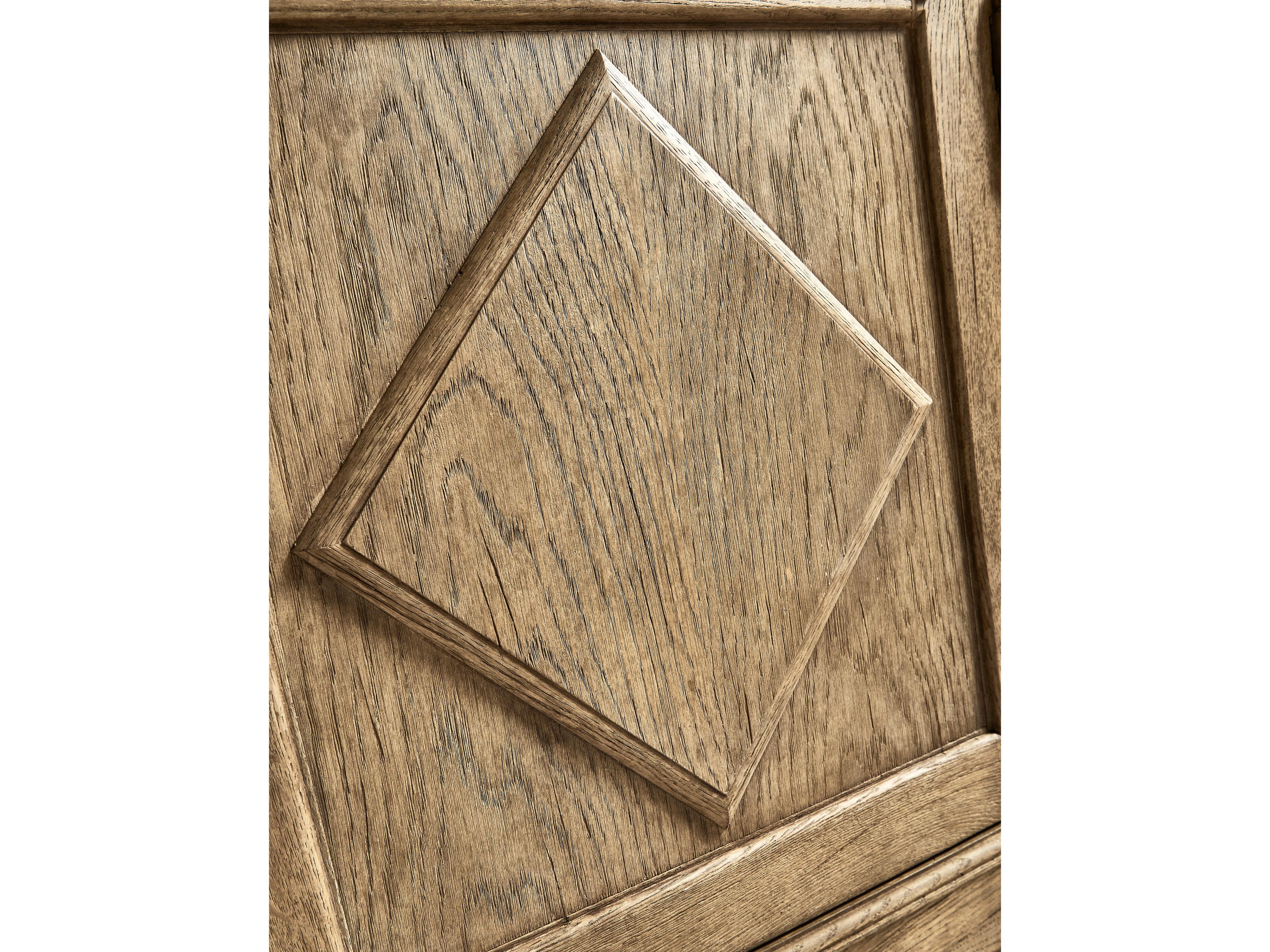 Jonathan Charles Timeless Oak Wood Stripped Brown Chestnut Credenza Sideboard