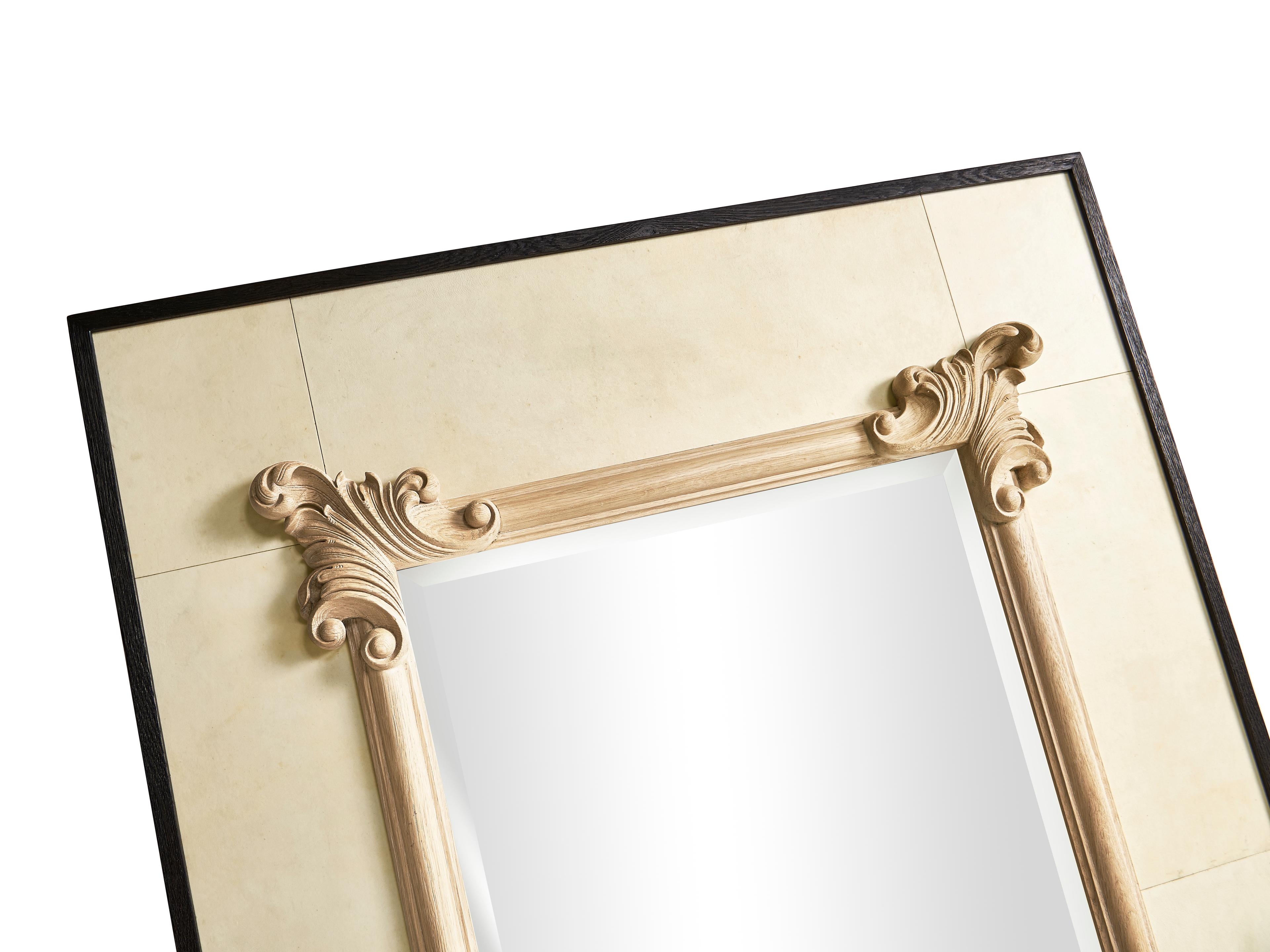 Jonathan Charles Jc Traditional Ebonised Oak Wall Mirror Rectangular