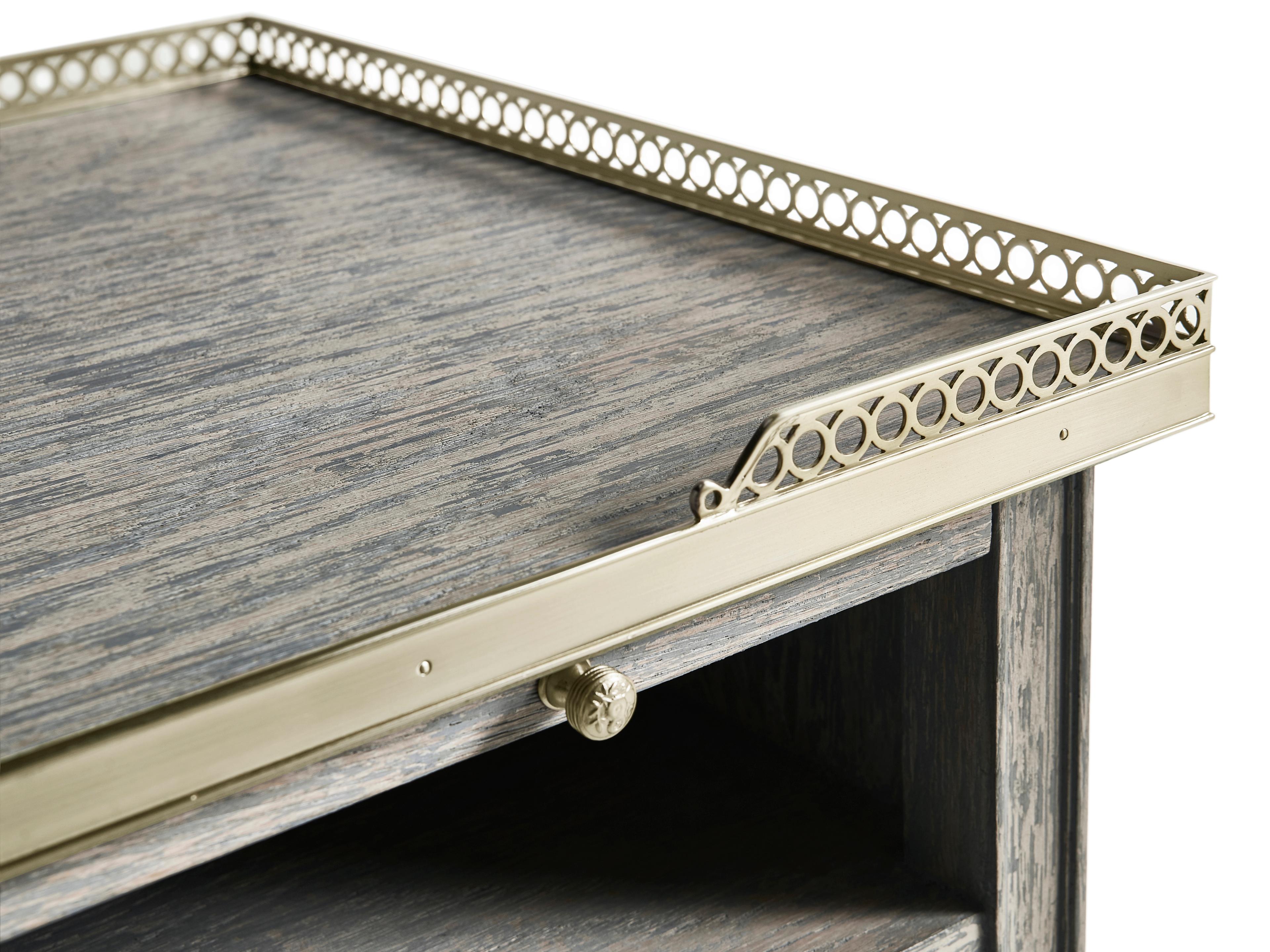 Jonathan Charles William Yeoward Arlingham 2-Drawers Gray Oak Wood Nightstand