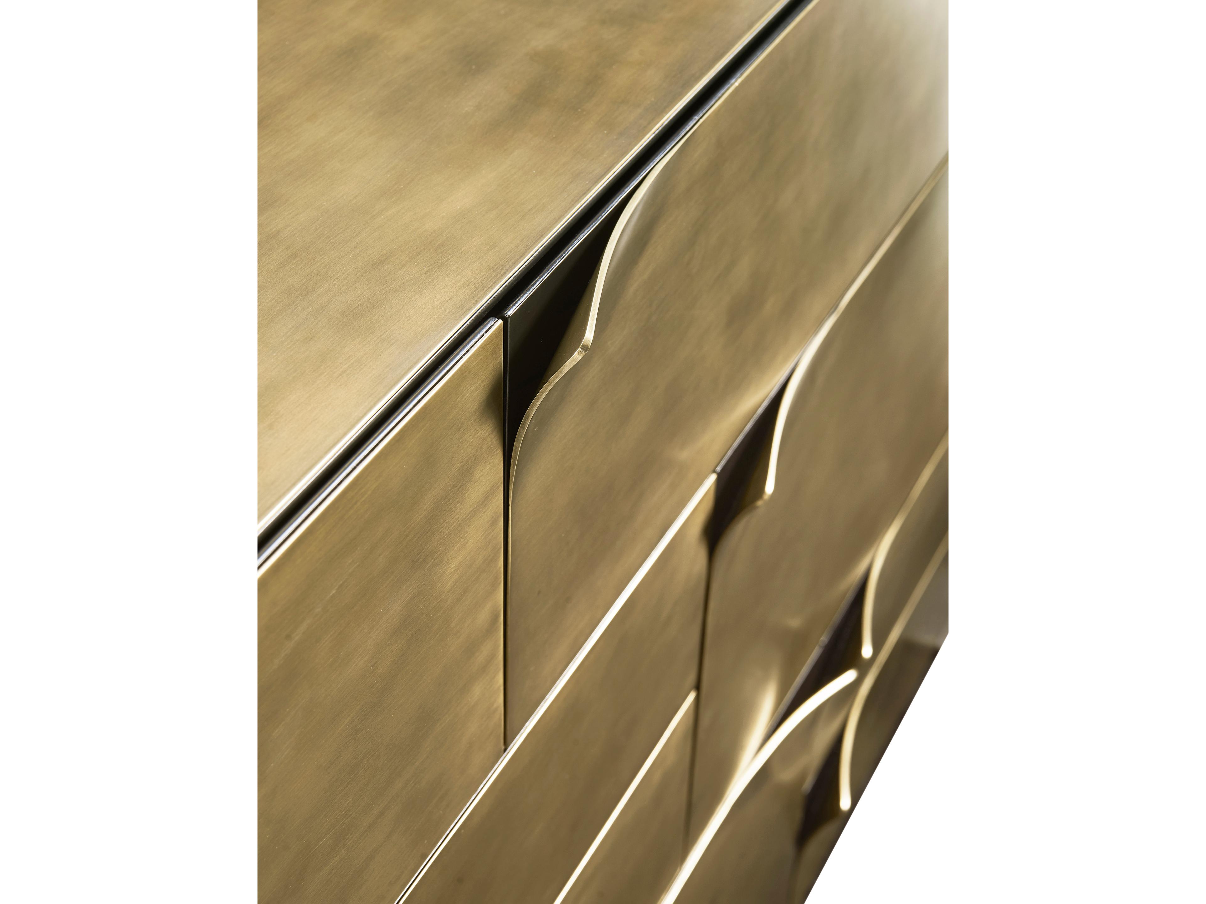 Jonathan Charles Hammersmith Satin Brass Beech Wood Accent Chest