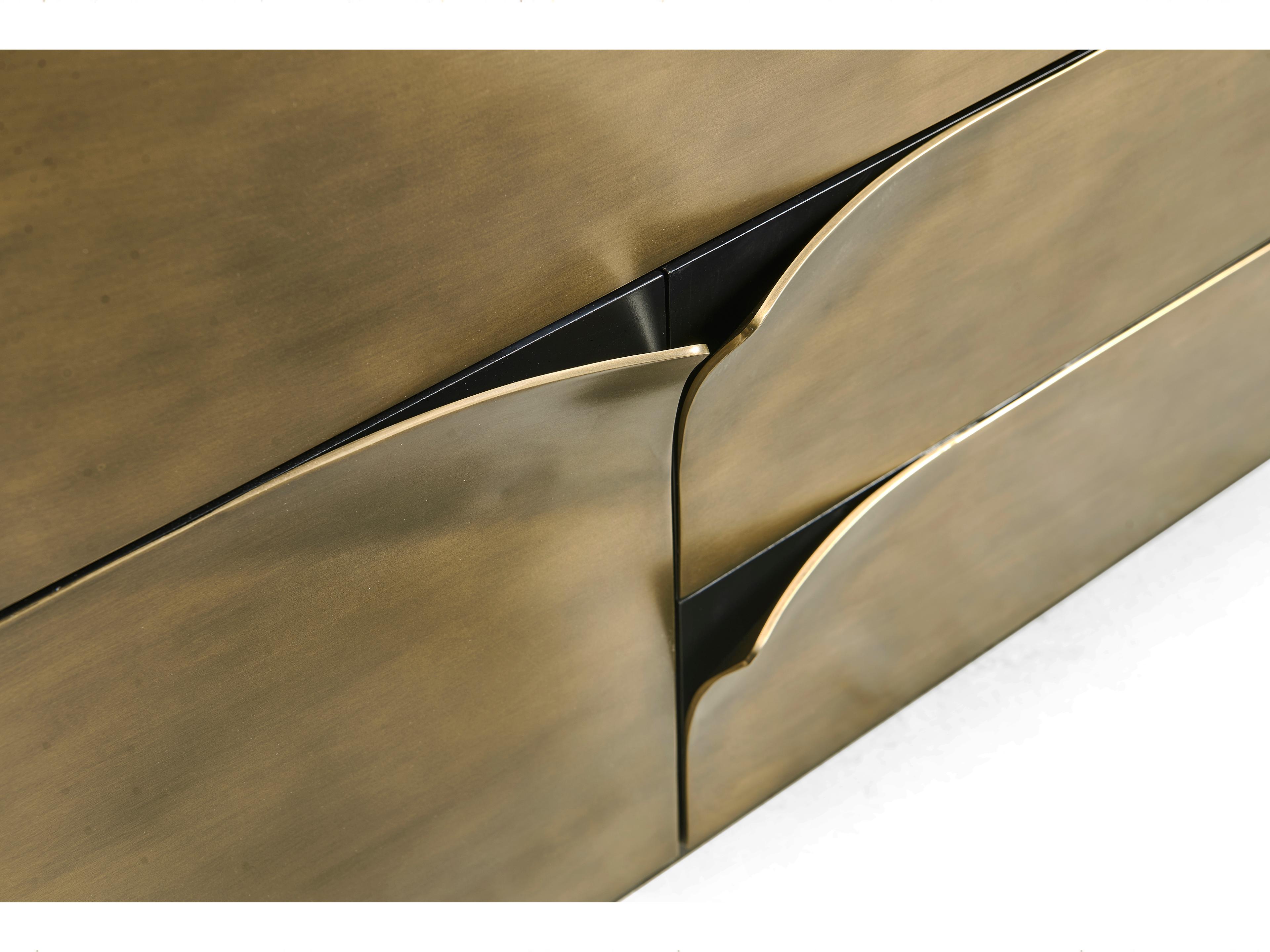 Jonathan Charles Hammersmith Satin Brass Beech Wood Accent Chest