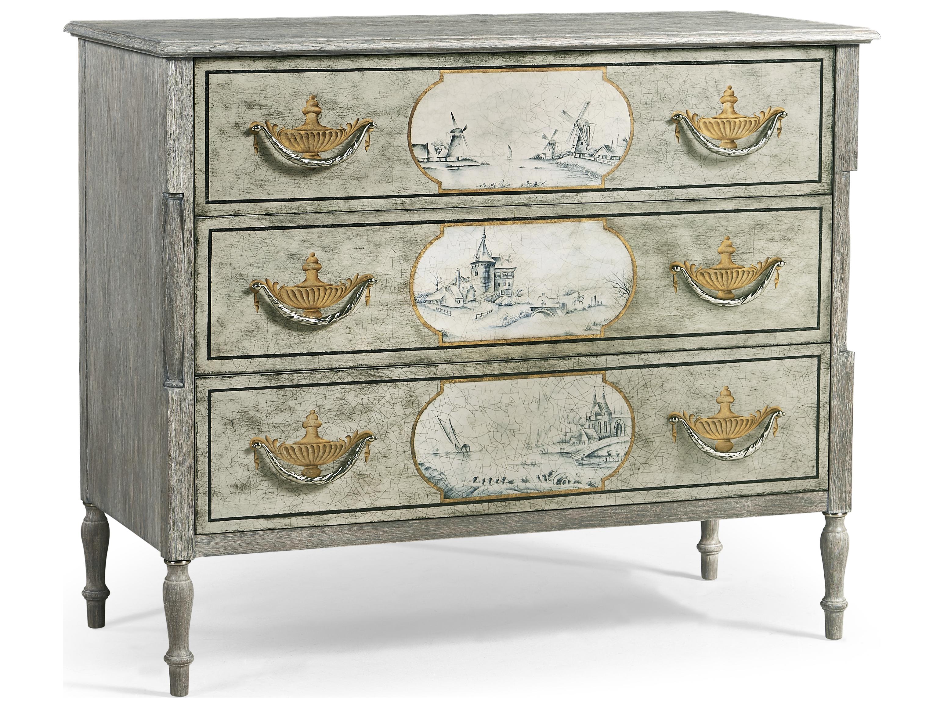 Jonathan Charles Jc Traditional 3-Drawers Oak Wood Dresser