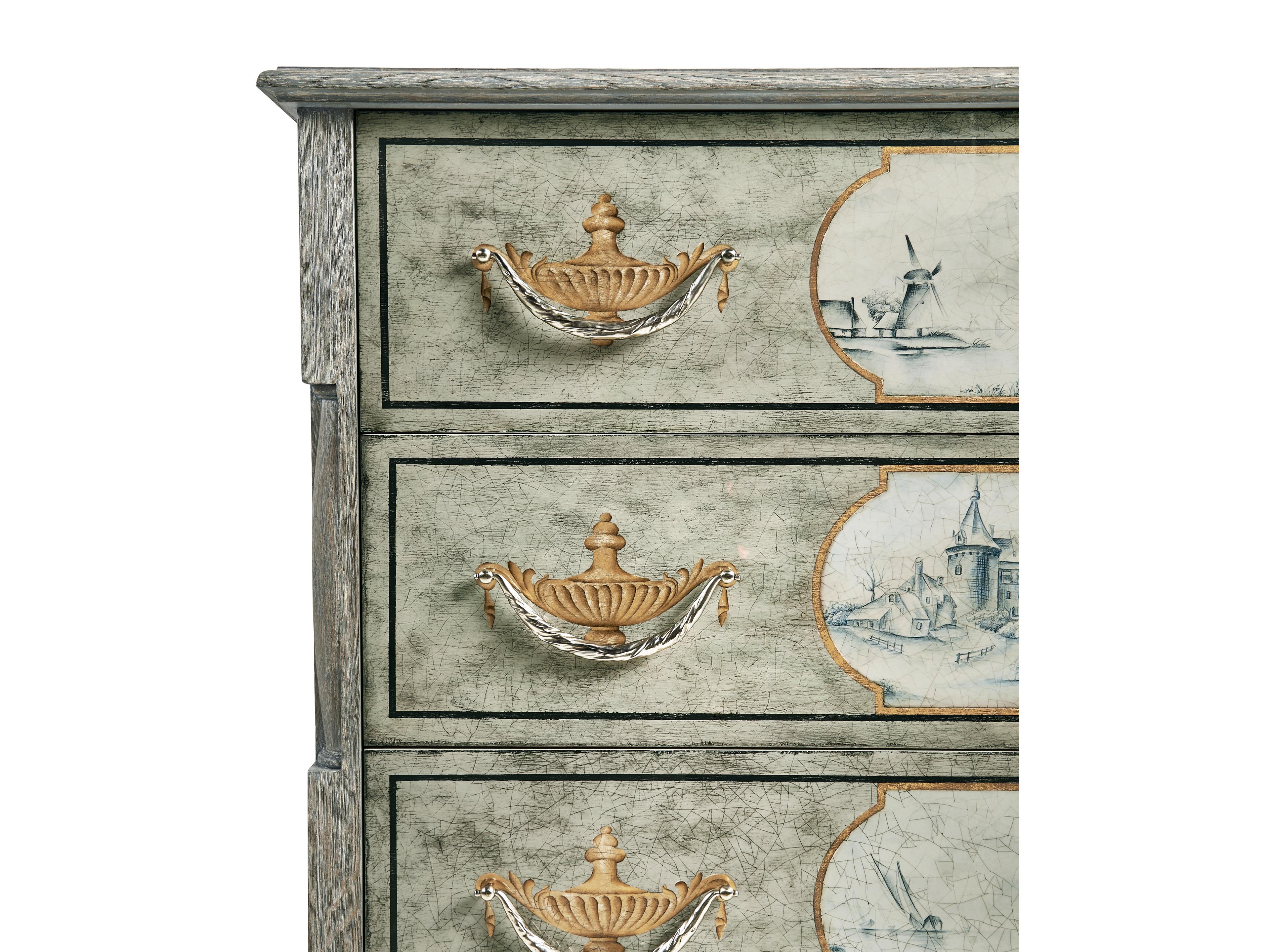 Jonathan Charles Jc Traditional 3-Drawers Oak Wood Dresser