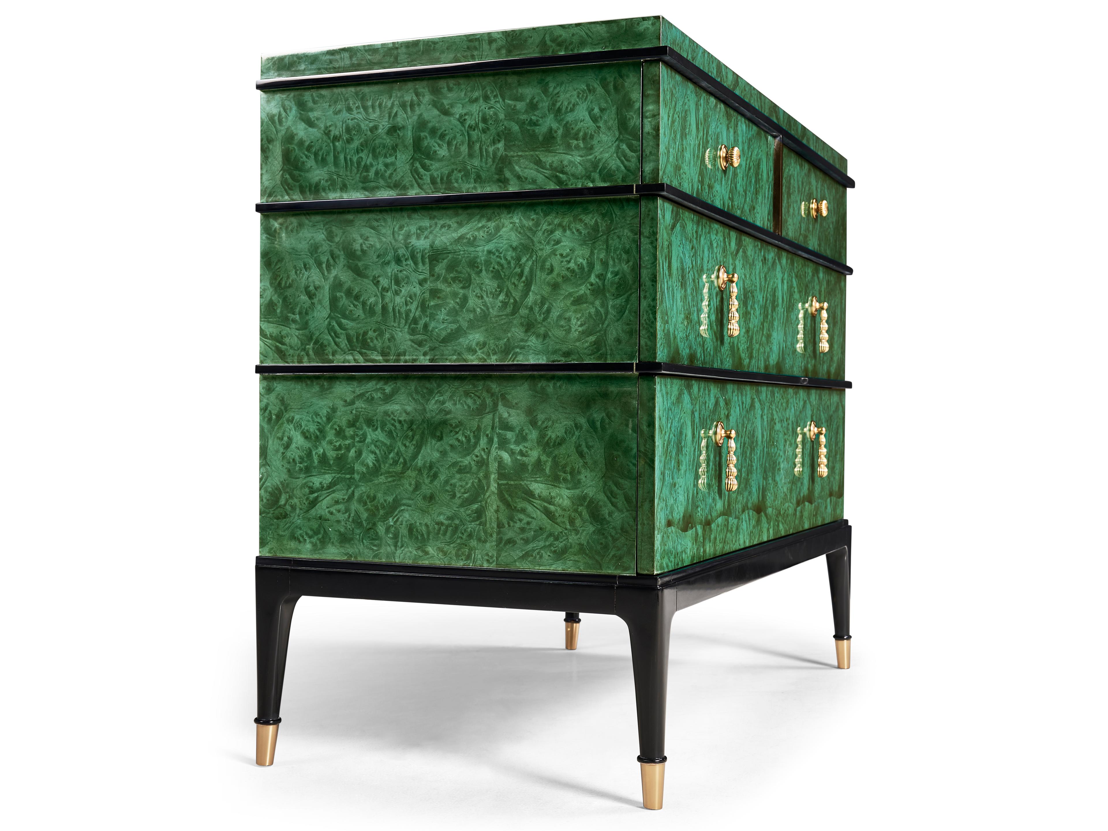 Jonathan Charles Jc Modern 4-Drawers Burlwood Dresser