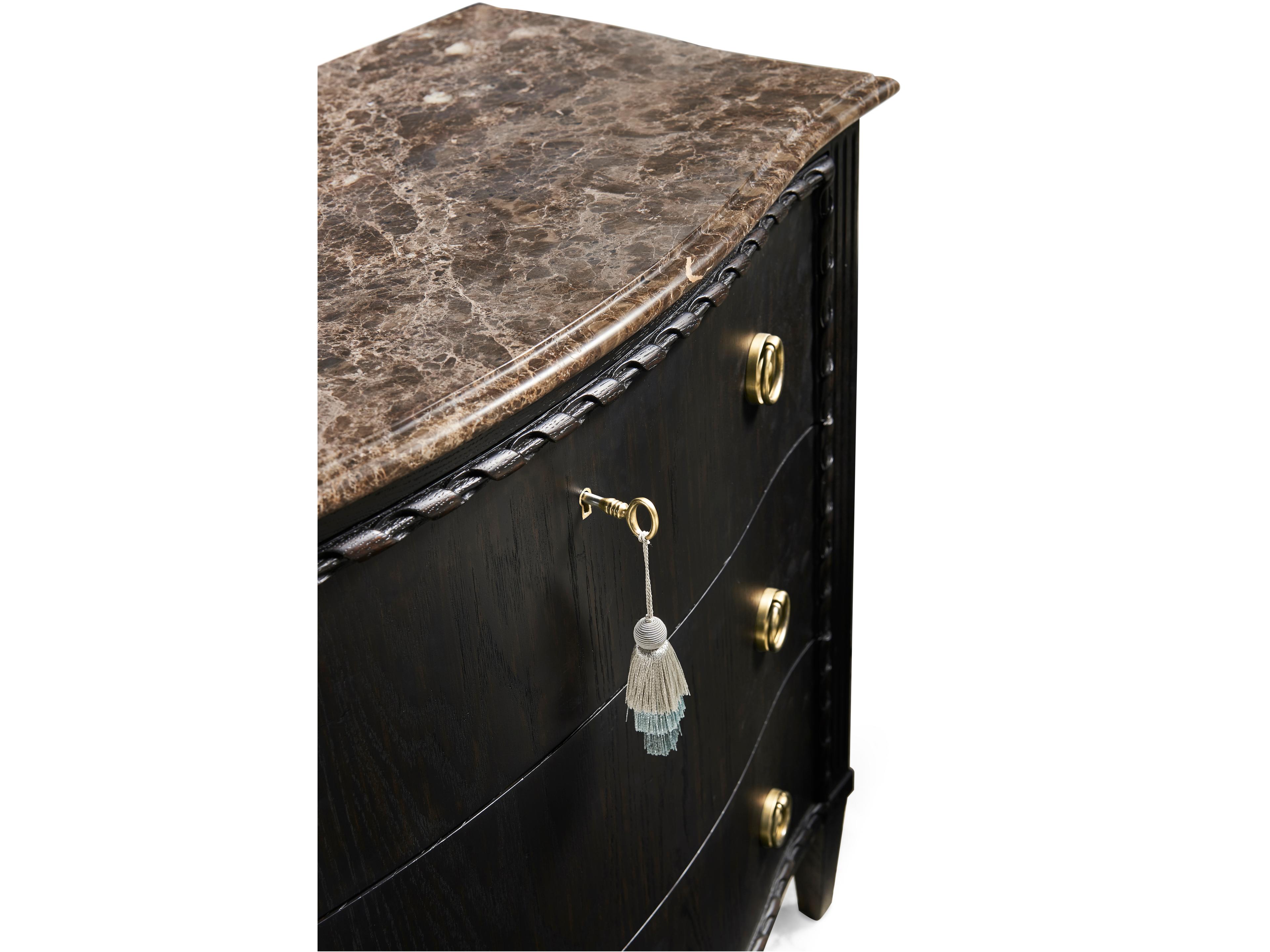 Jonathan Charles Tangiers Ebonized Oak Black Wood Accent Chest