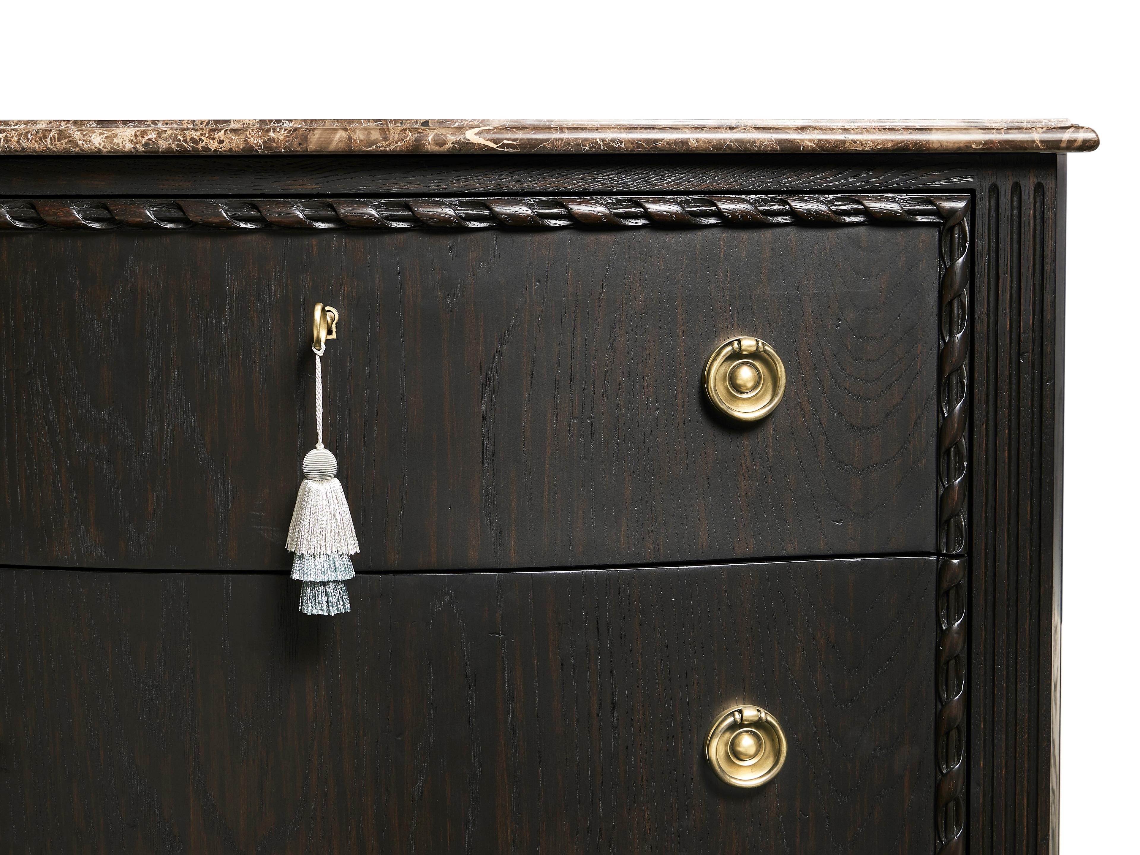 Jonathan Charles Tangiers Ebonized Oak Black Wood Accent Chest