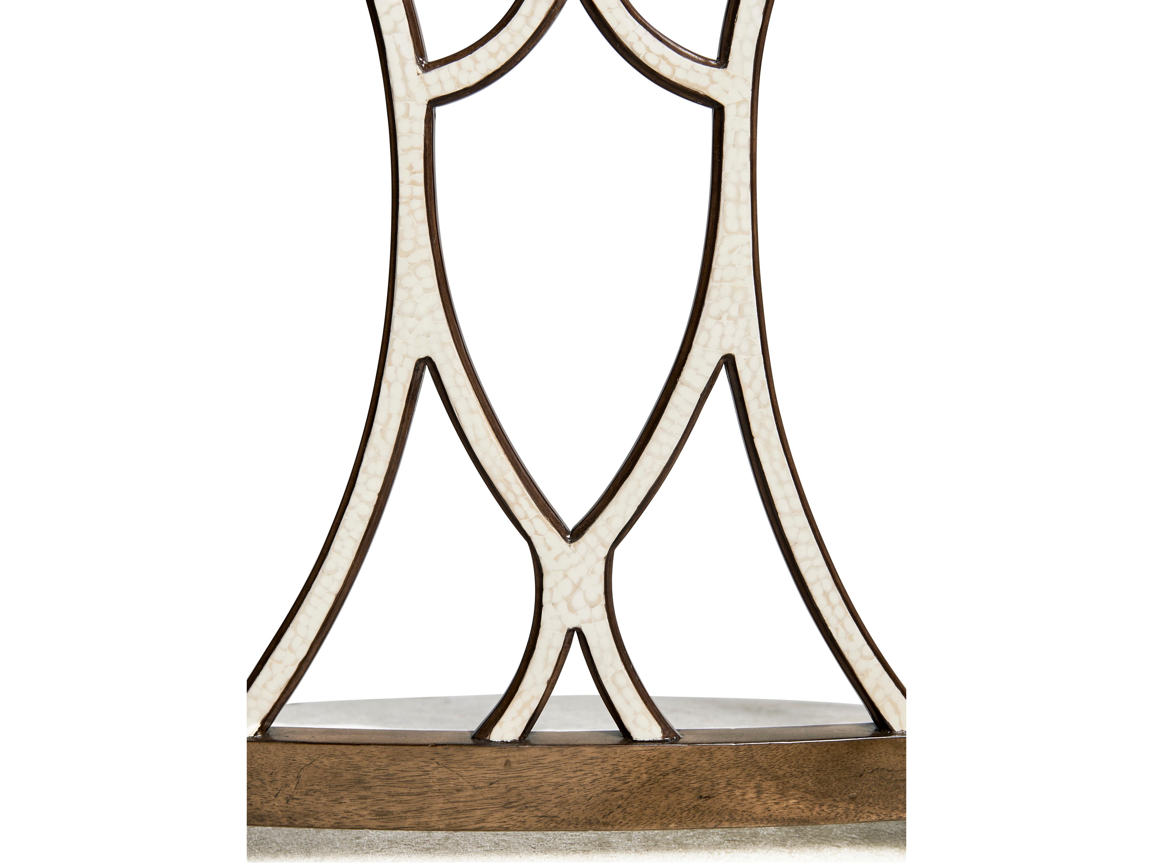 Jonathan Charles Jc Traditional Acacia Wood Brown Upholstered Arm Dining Chair