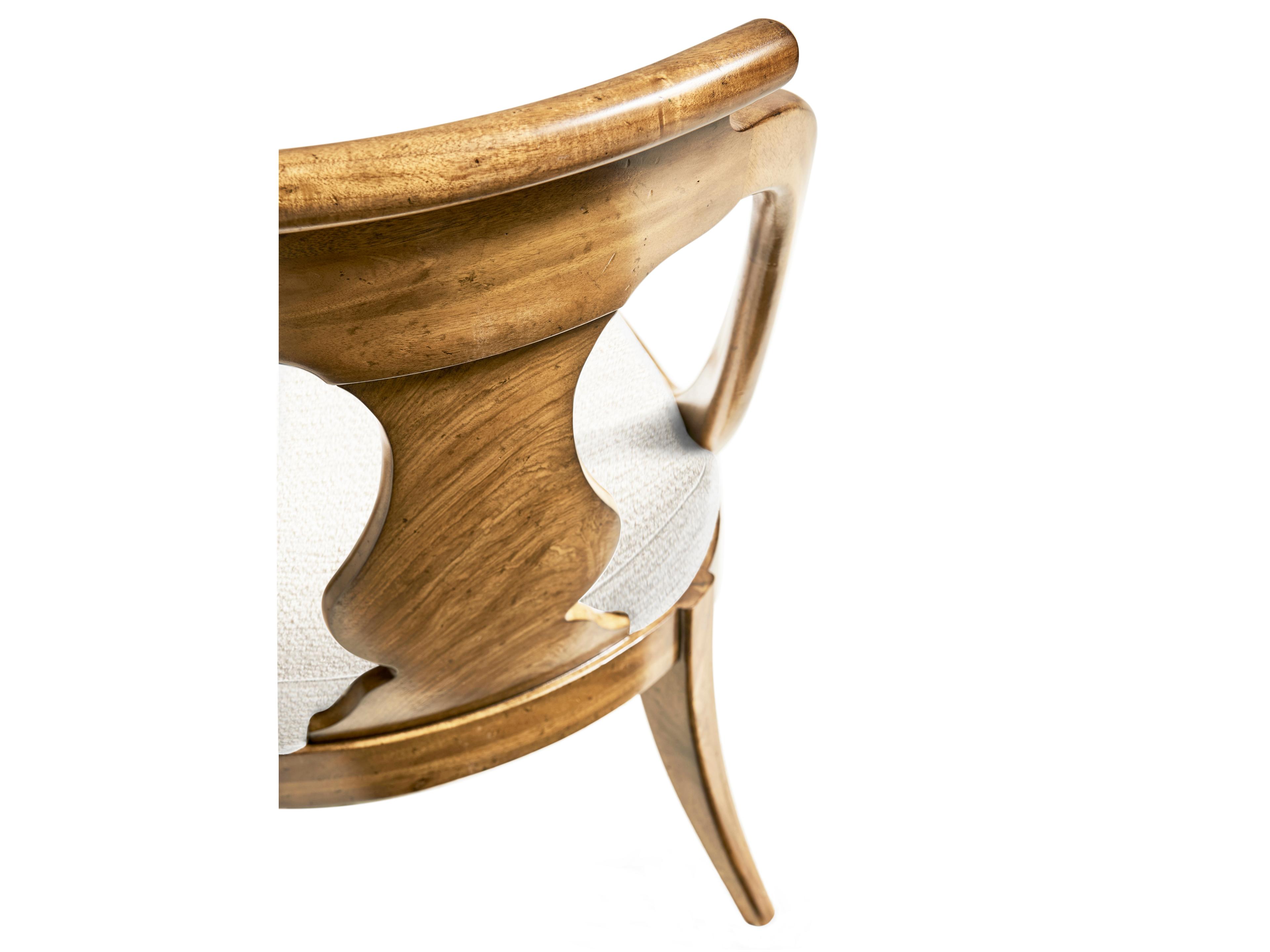 Jonathan Charles Vermeer Alder Wood White Upholstered Side Dining Chair