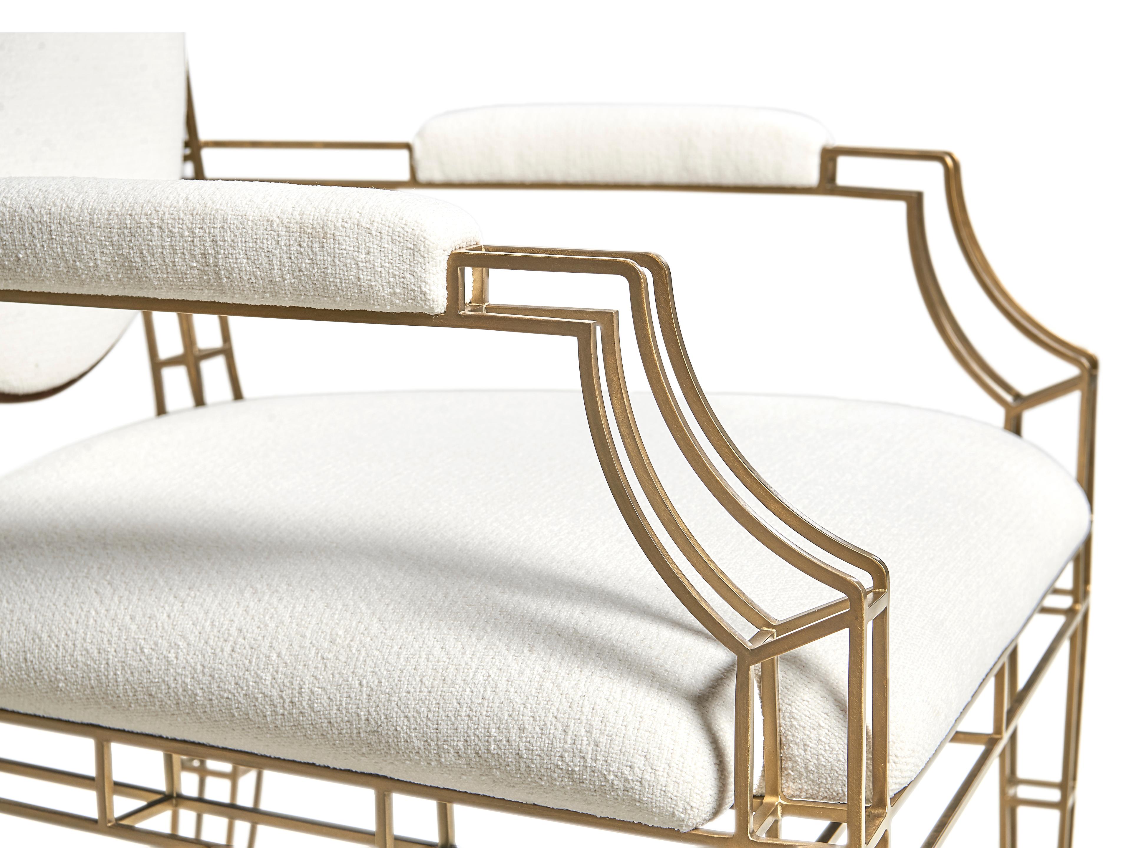 Jonathan Charles Jc Modern Bronze Upholstered Arm Dining Chair