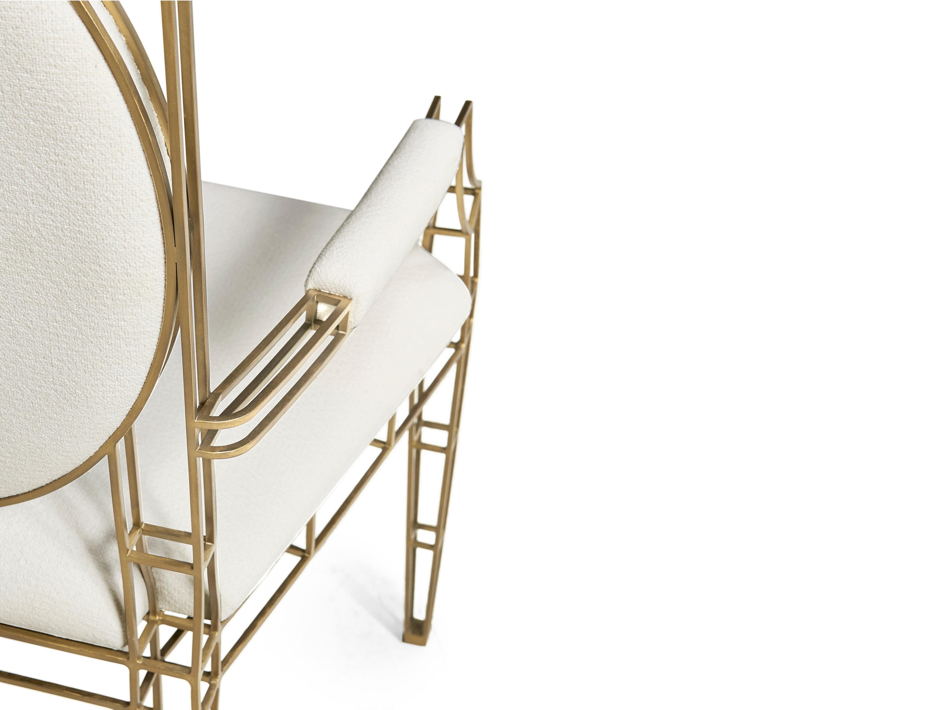 Jonathan Charles Jc Modern Bronze Upholstered Arm Dining Chair