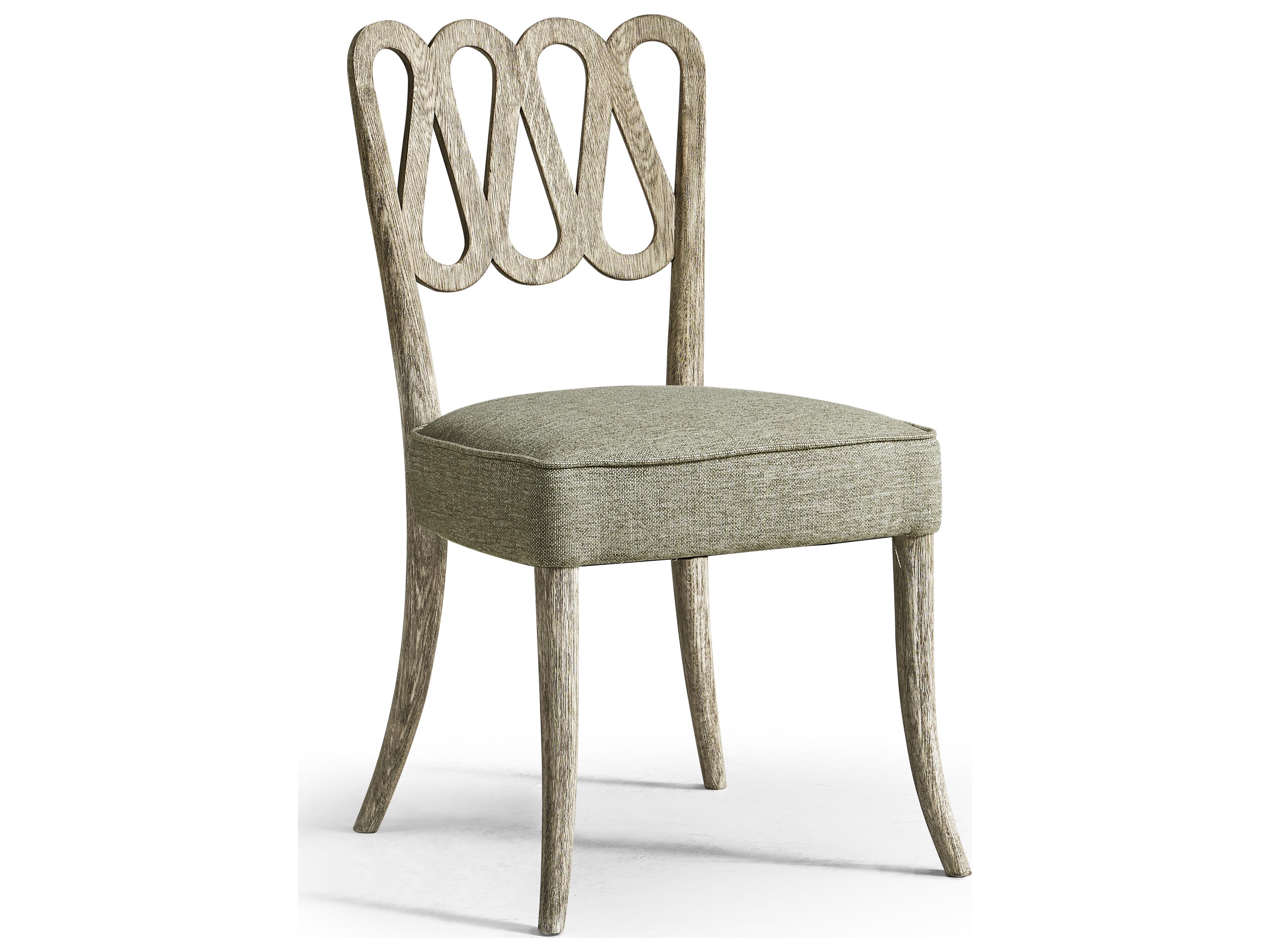 Jonathan Charles William Yeoward Oak Wood Gray Upholstered Armless Dining Chair