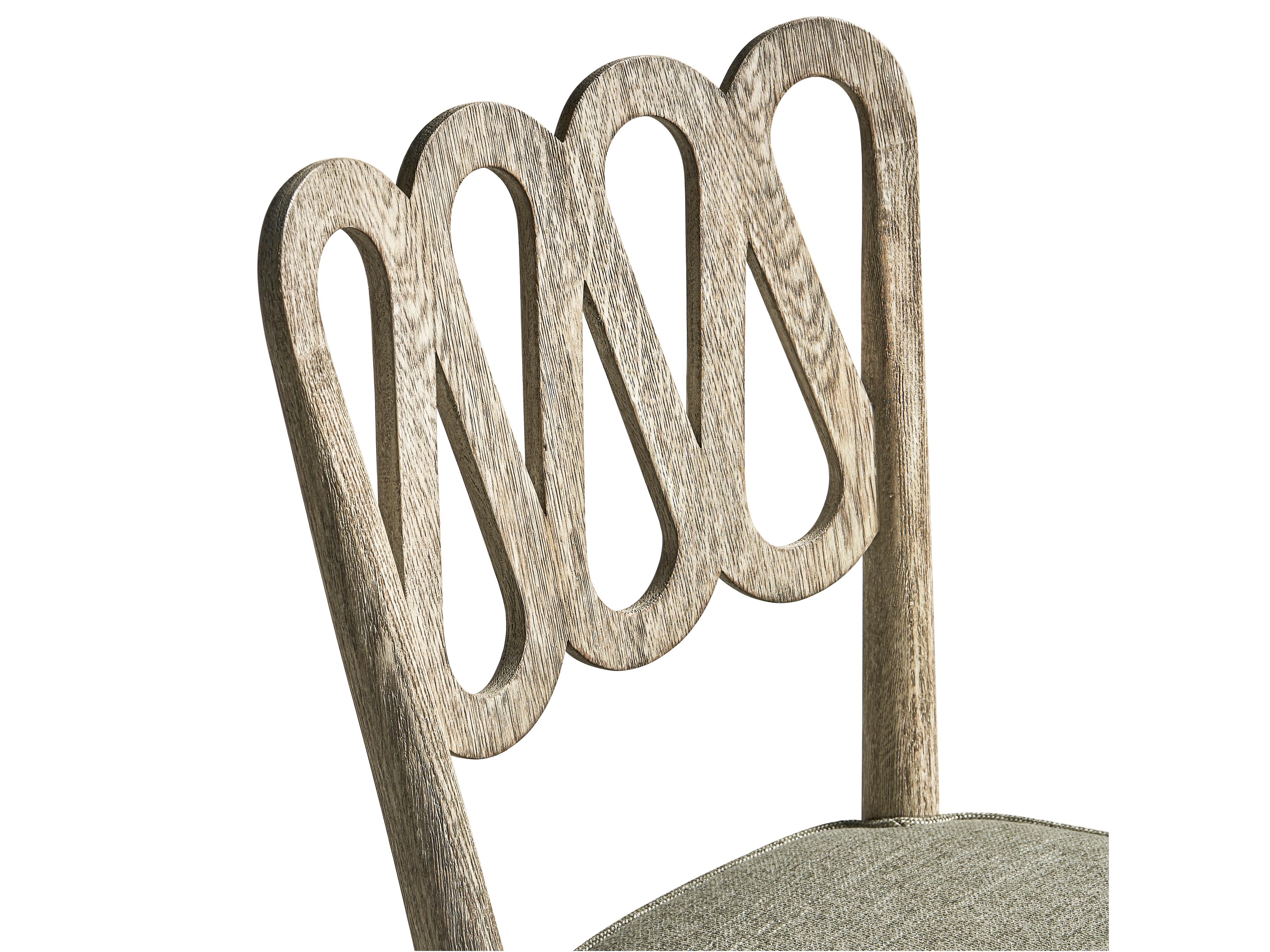 Jonathan Charles William Yeoward Oak Wood Gray Upholstered Armless Dining Chair