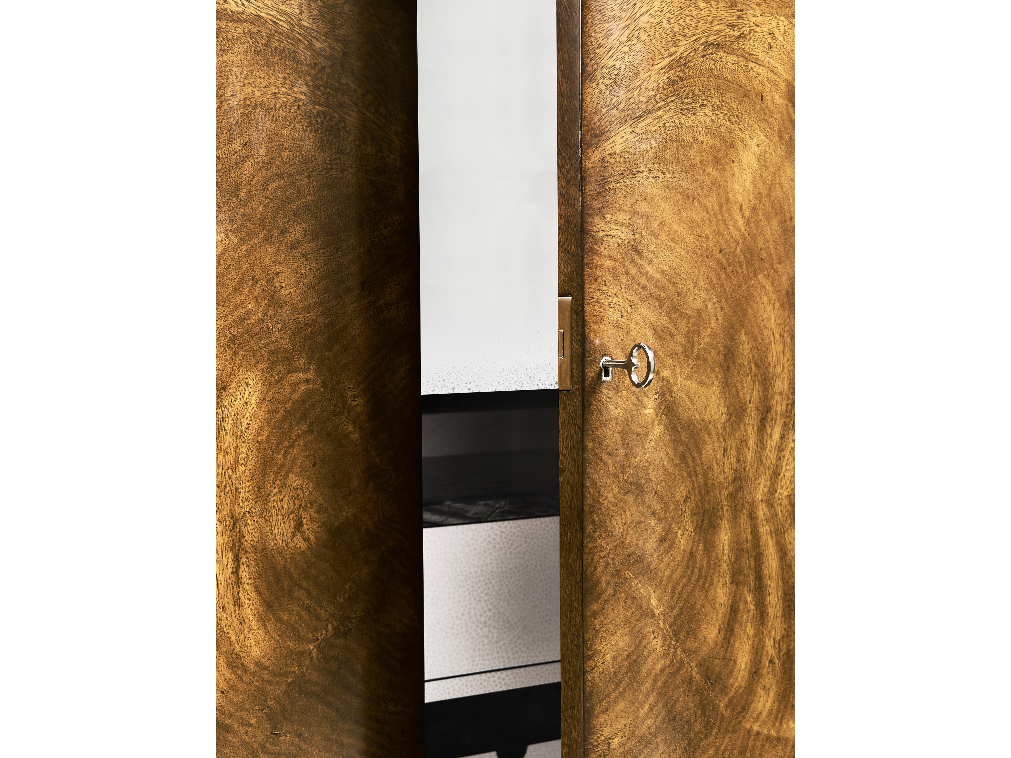 Jonathan Charles Jacques Brown Mahogany Wood Natural Cerejeira Bar Cabinet