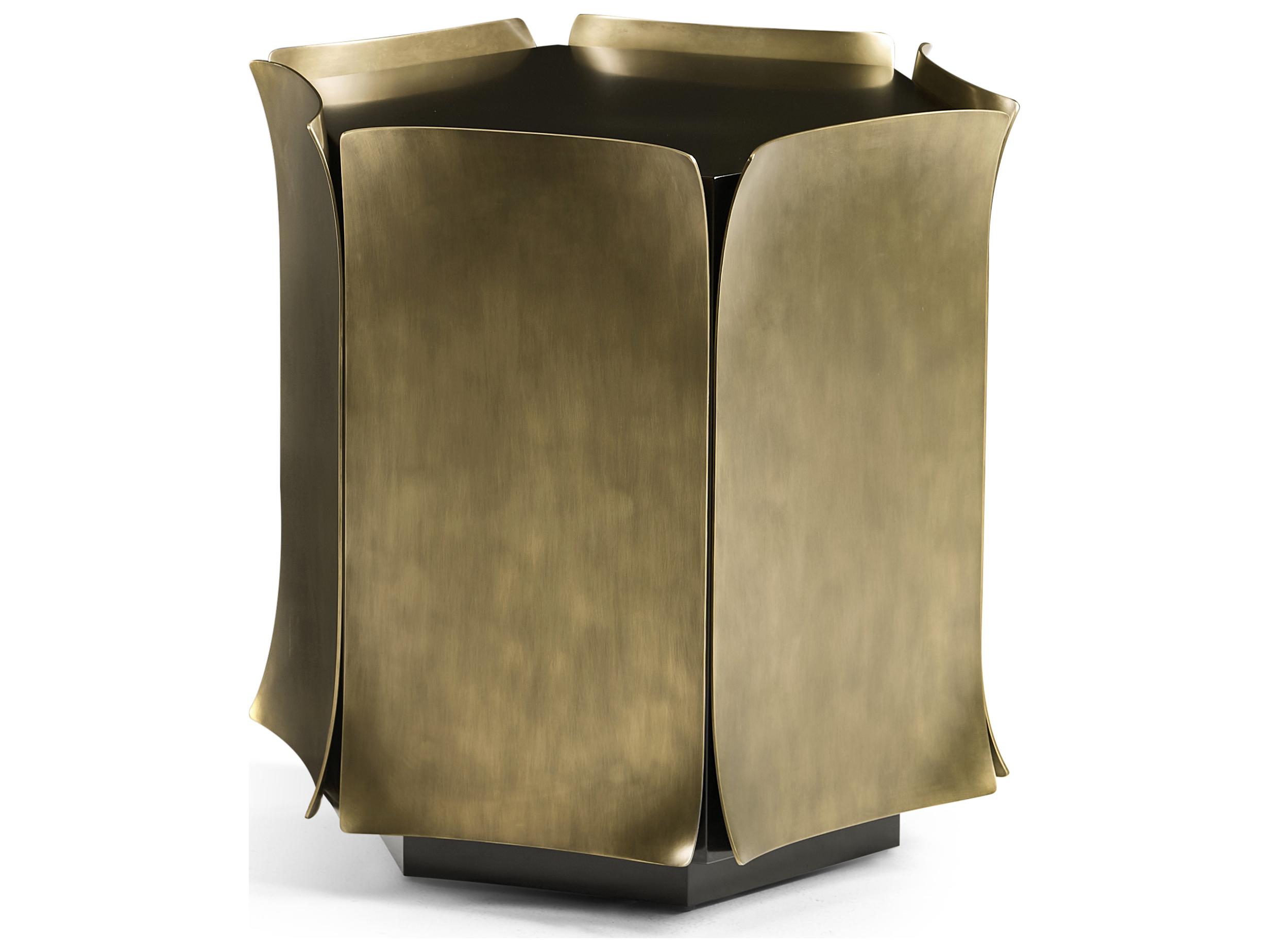 Jonathan Charles Jc Modern Rectangular Metal Satin Brass End Table