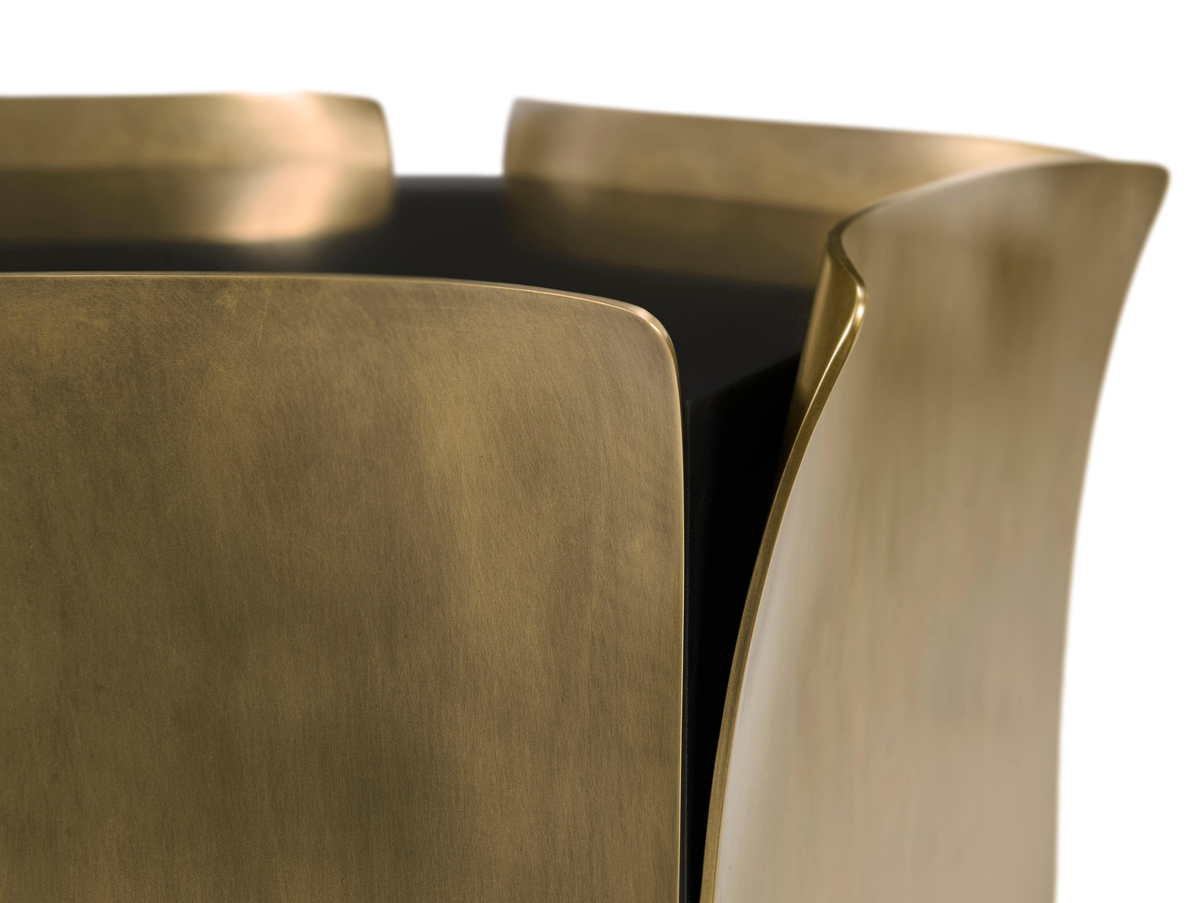 Jonathan Charles Jc Modern Rectangular Metal Satin Brass End Table