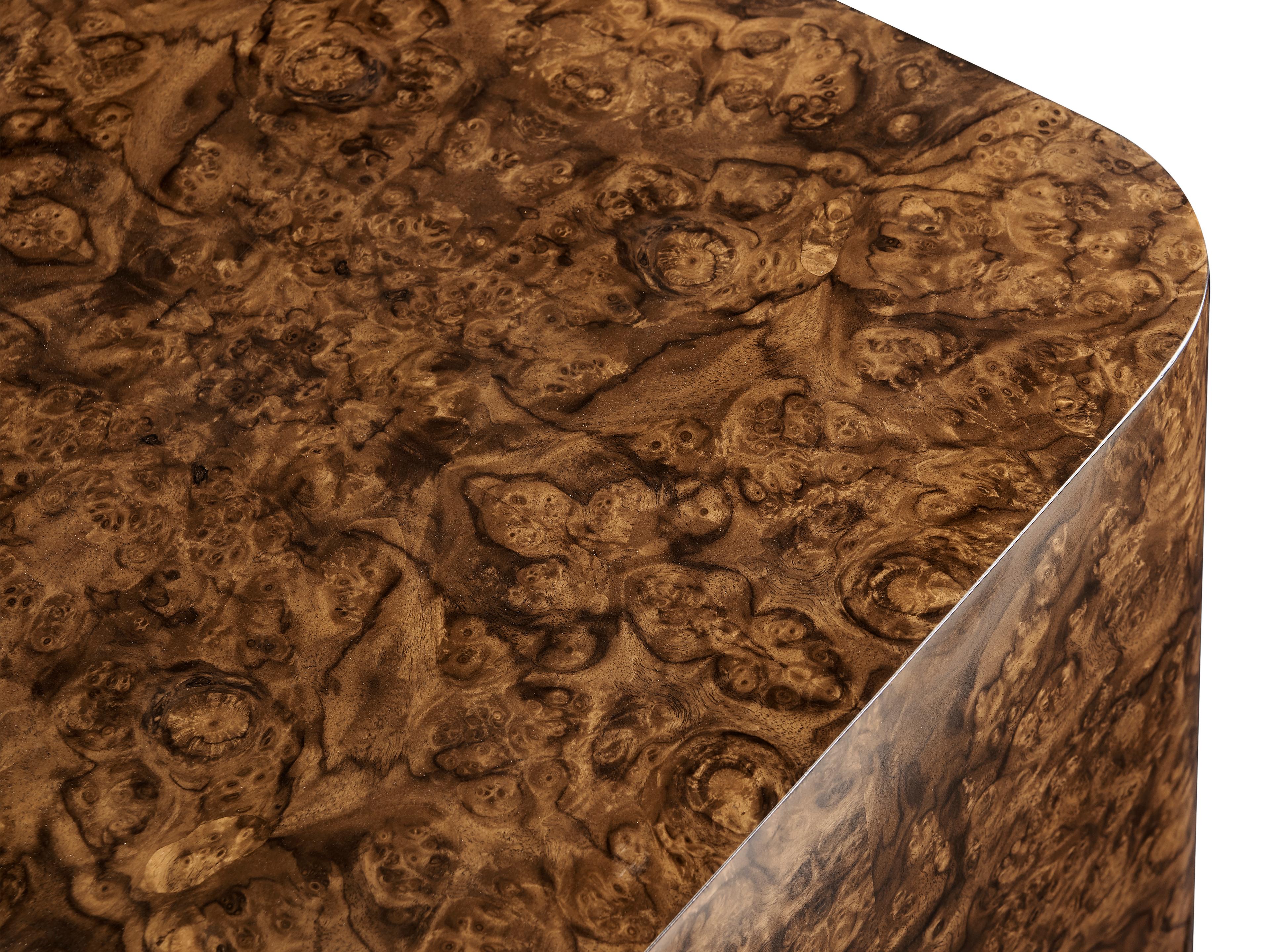 Jonathan Charles Jacques Square Wood Walnut Burl End Table