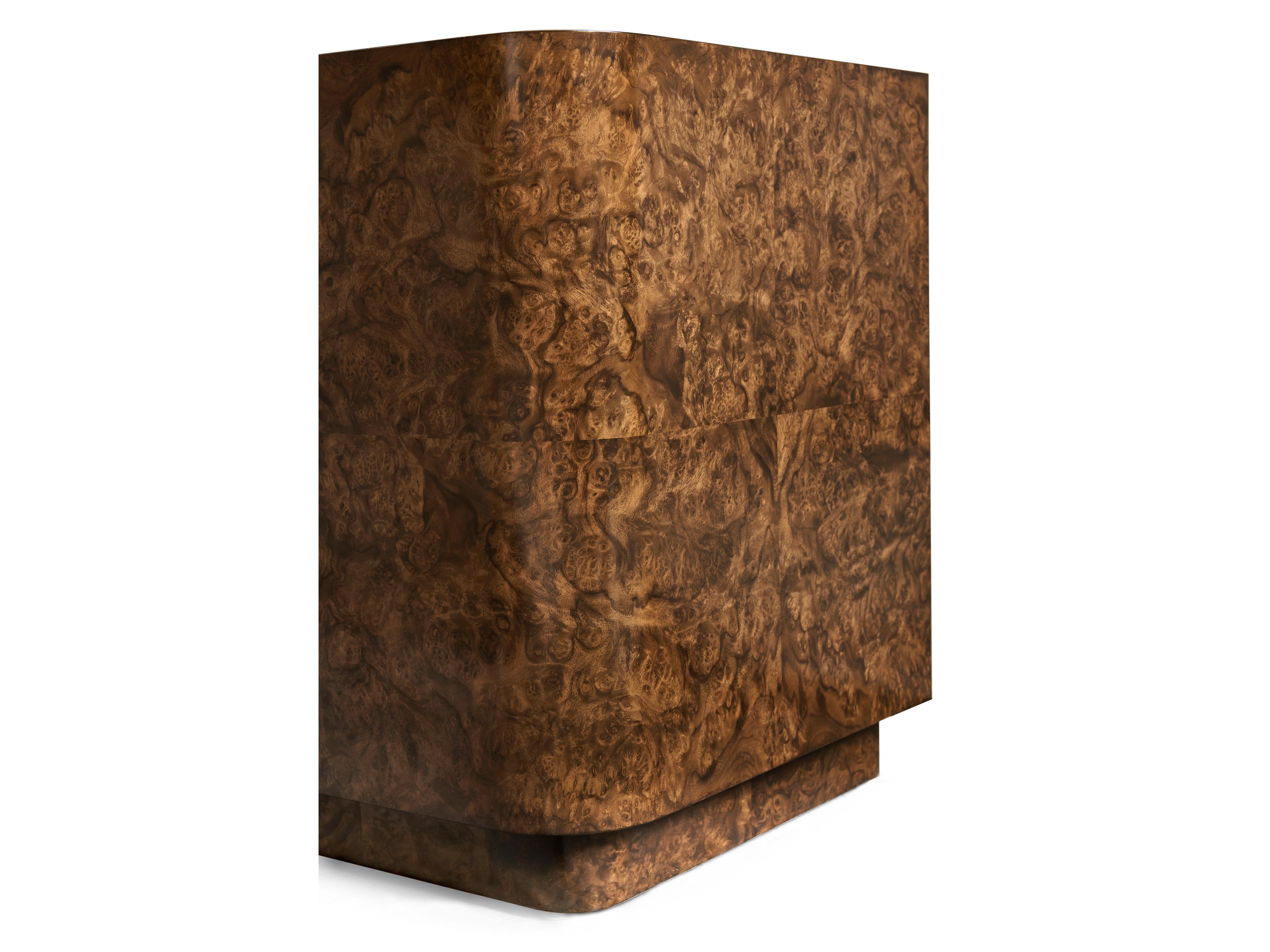 Jonathan Charles Jacques Square Wood Walnut Burl End Table
