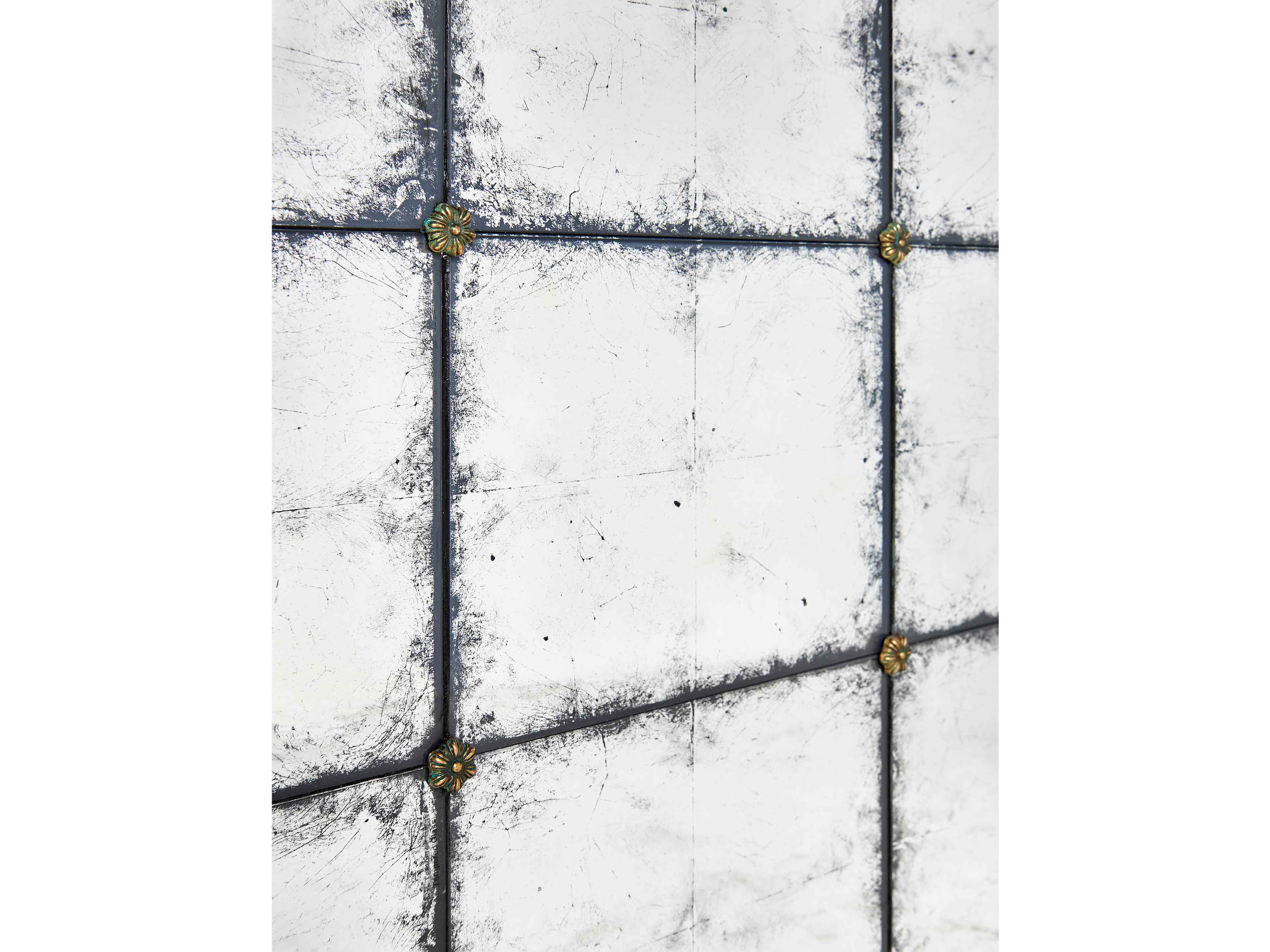 Jonathan Charles Jc Modern Square Mirror Eglomise Glass End Table