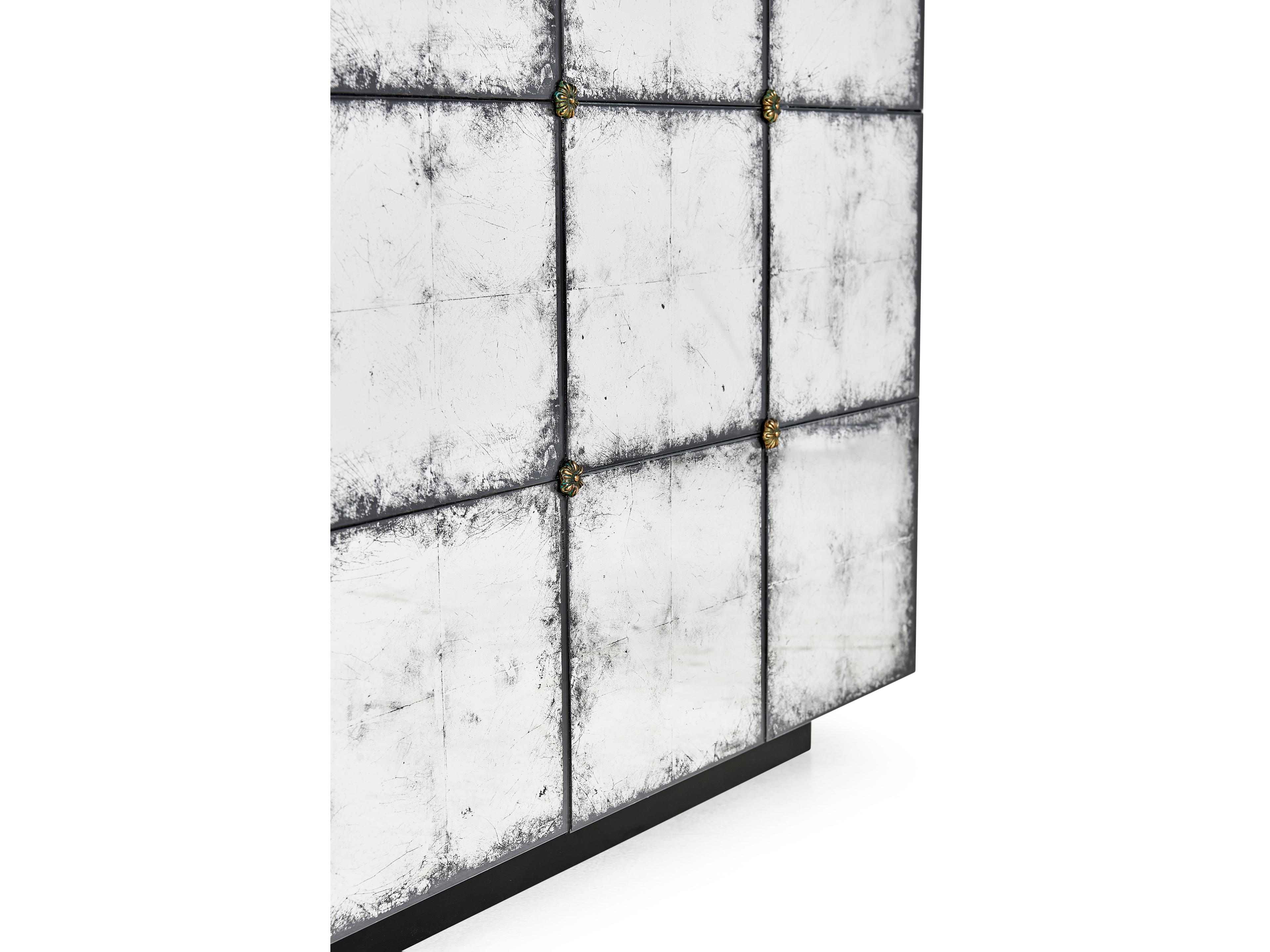 Jonathan Charles Jc Modern Square Mirror Eglomise Glass End Table