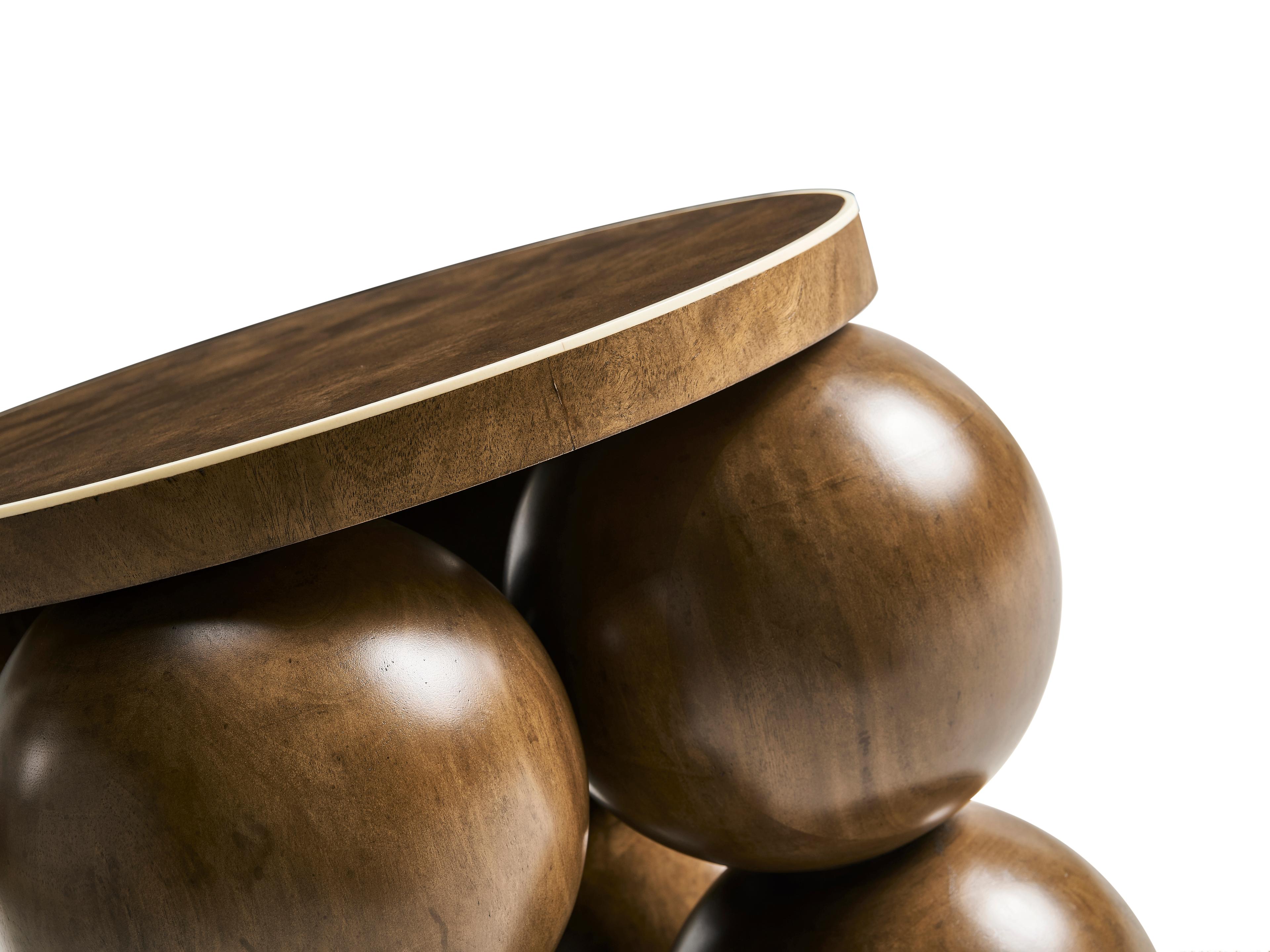 Jonathan Charles Jc Modern Round Wood Brown Mahogany End Table