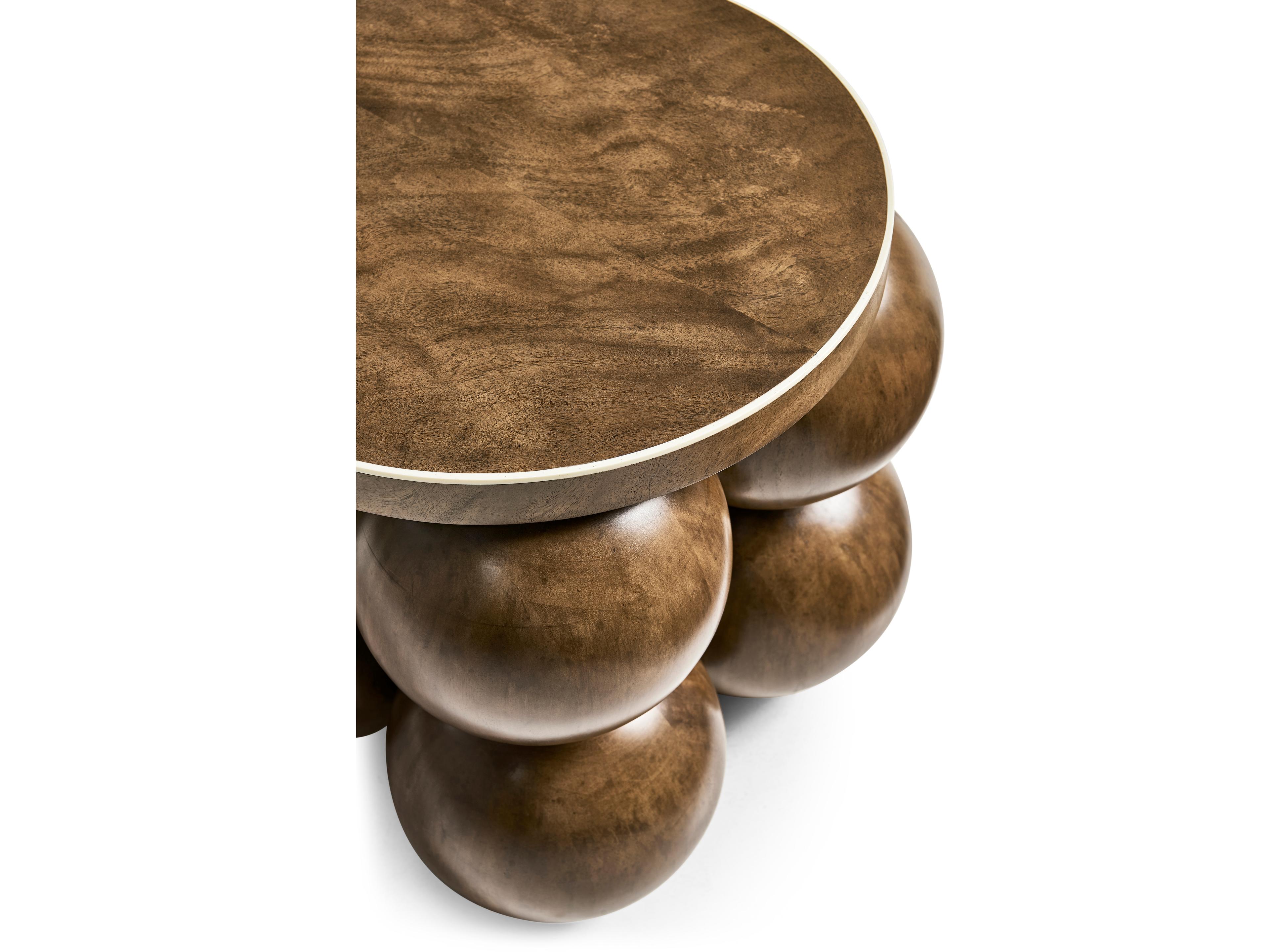 Jonathan Charles Jc Modern Round Wood Brown Mahogany End Table