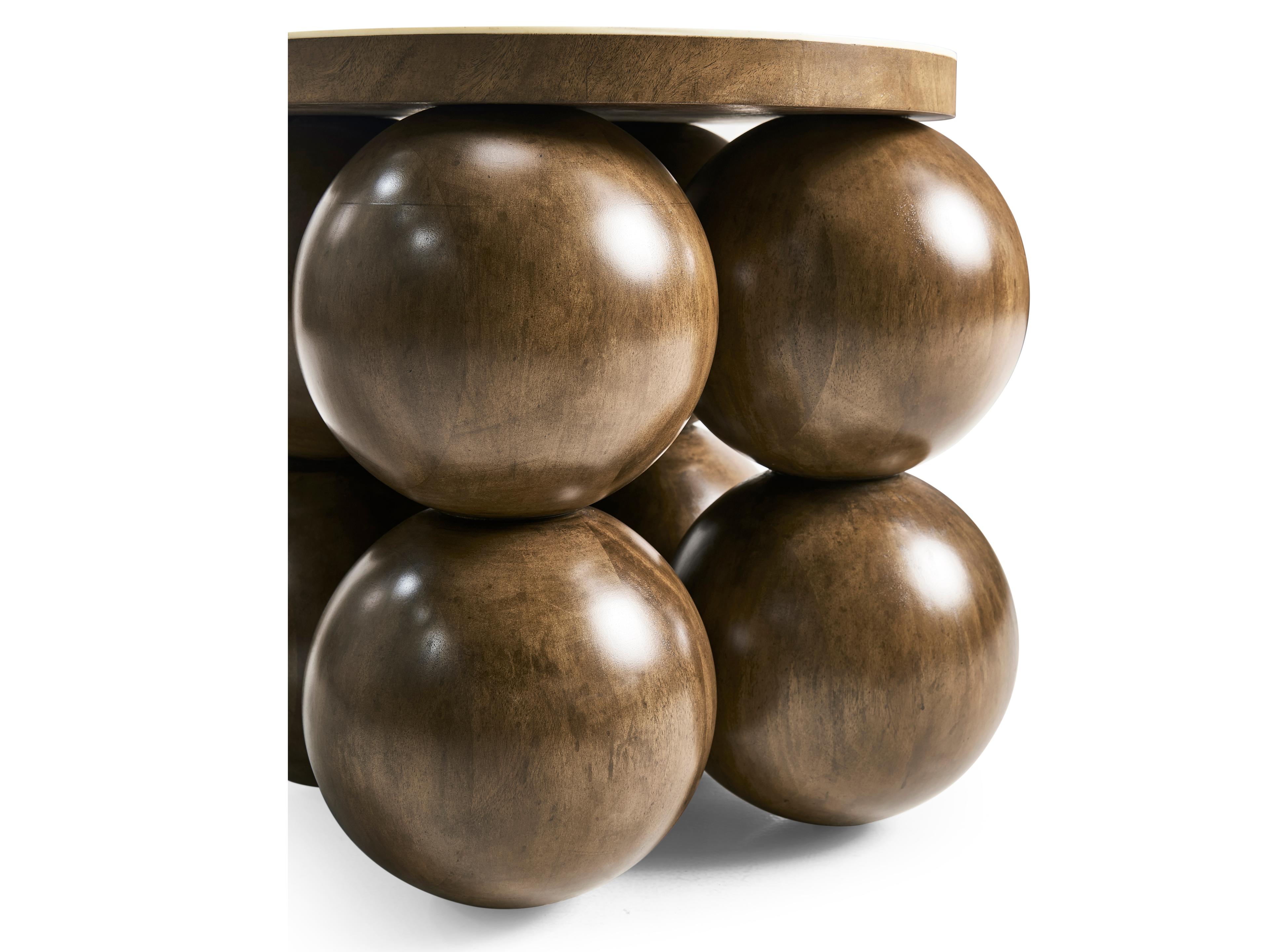 Jonathan Charles Jc Modern Round Wood Brown Mahogany End Table