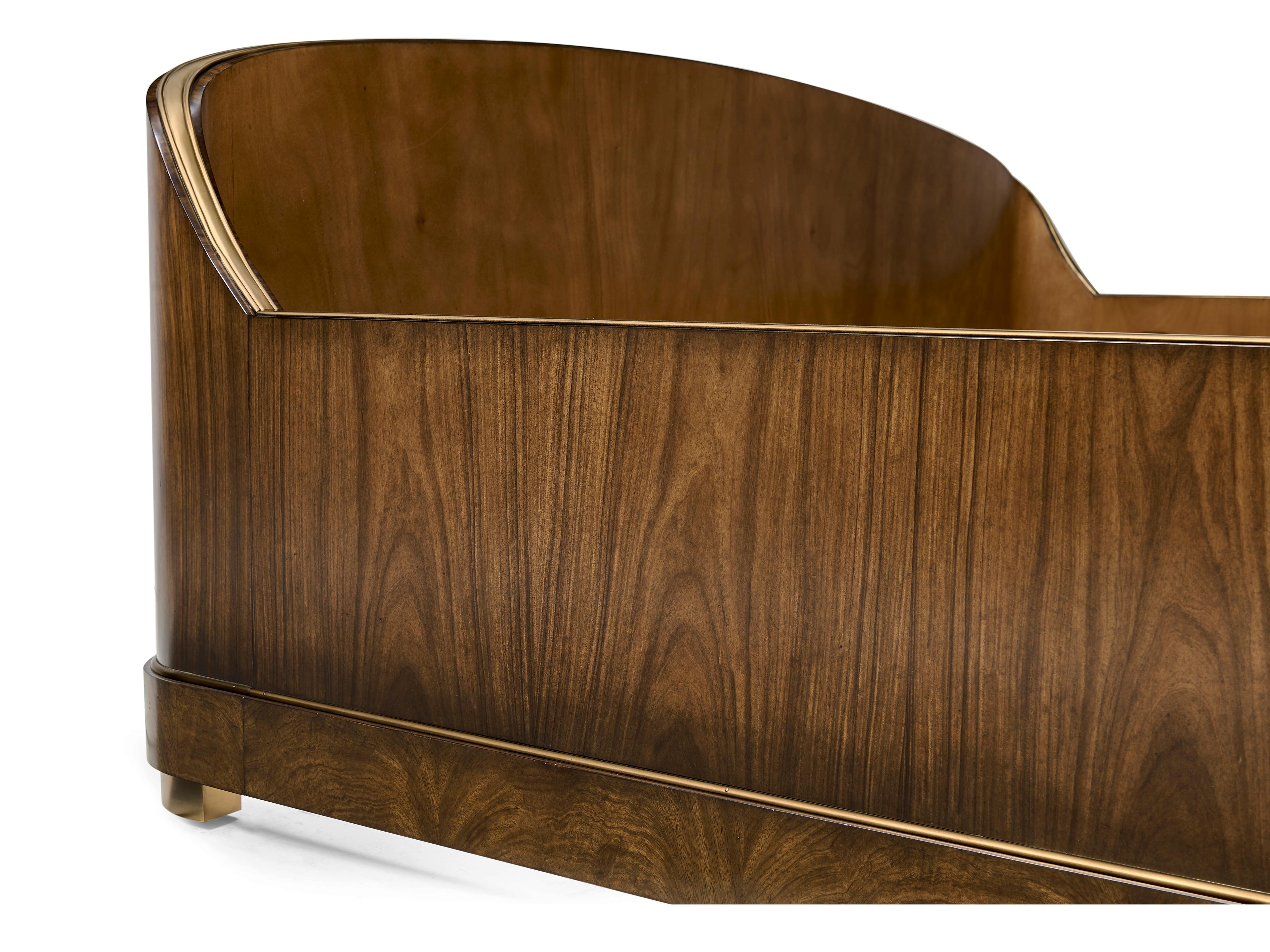 Jonathan Charles Viceroy Santos Brown Mahogany Wood King Panel Bed