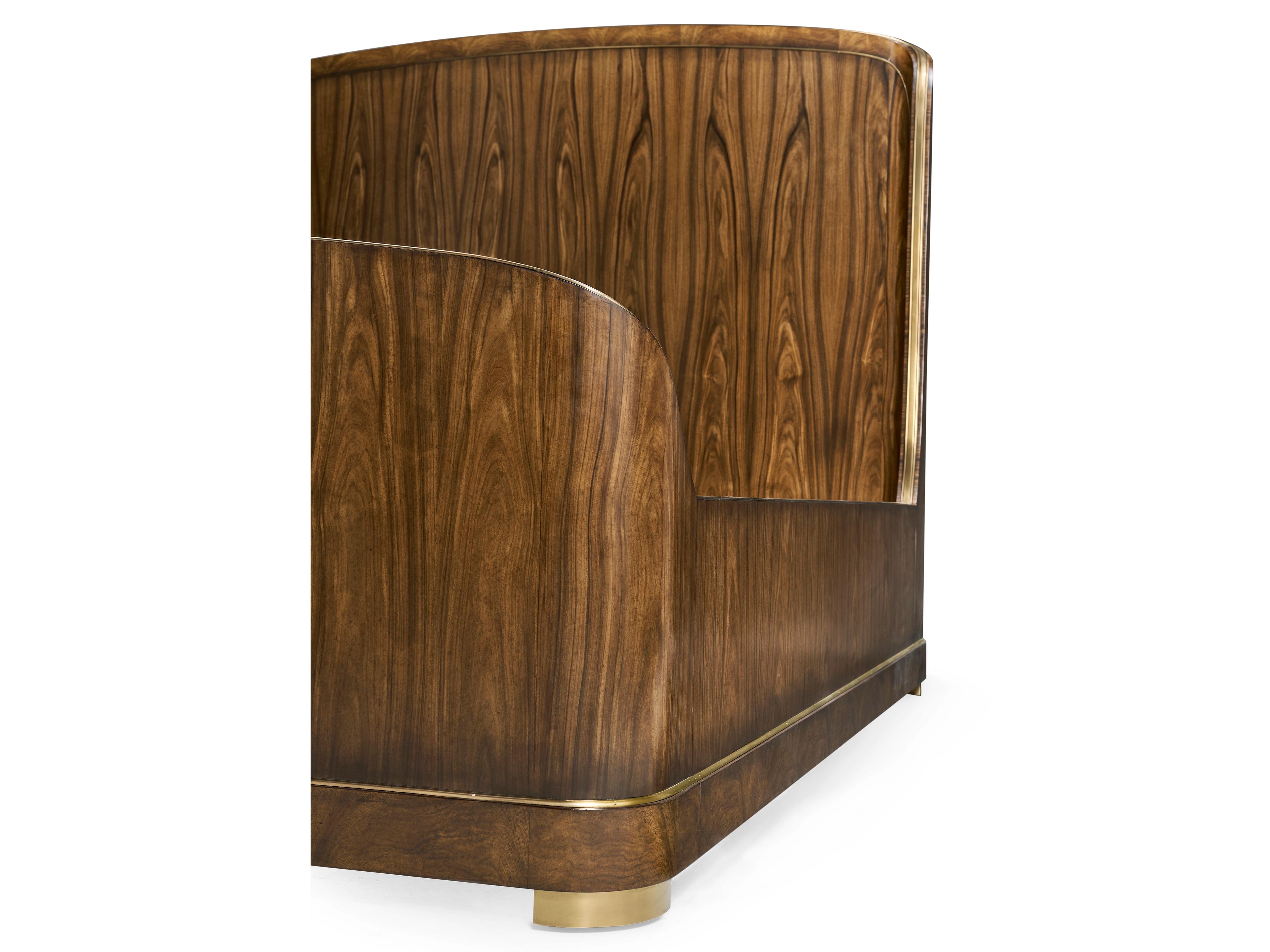 Jonathan Charles Viceroy Santos Brown Mahogany Wood King Panel Bed