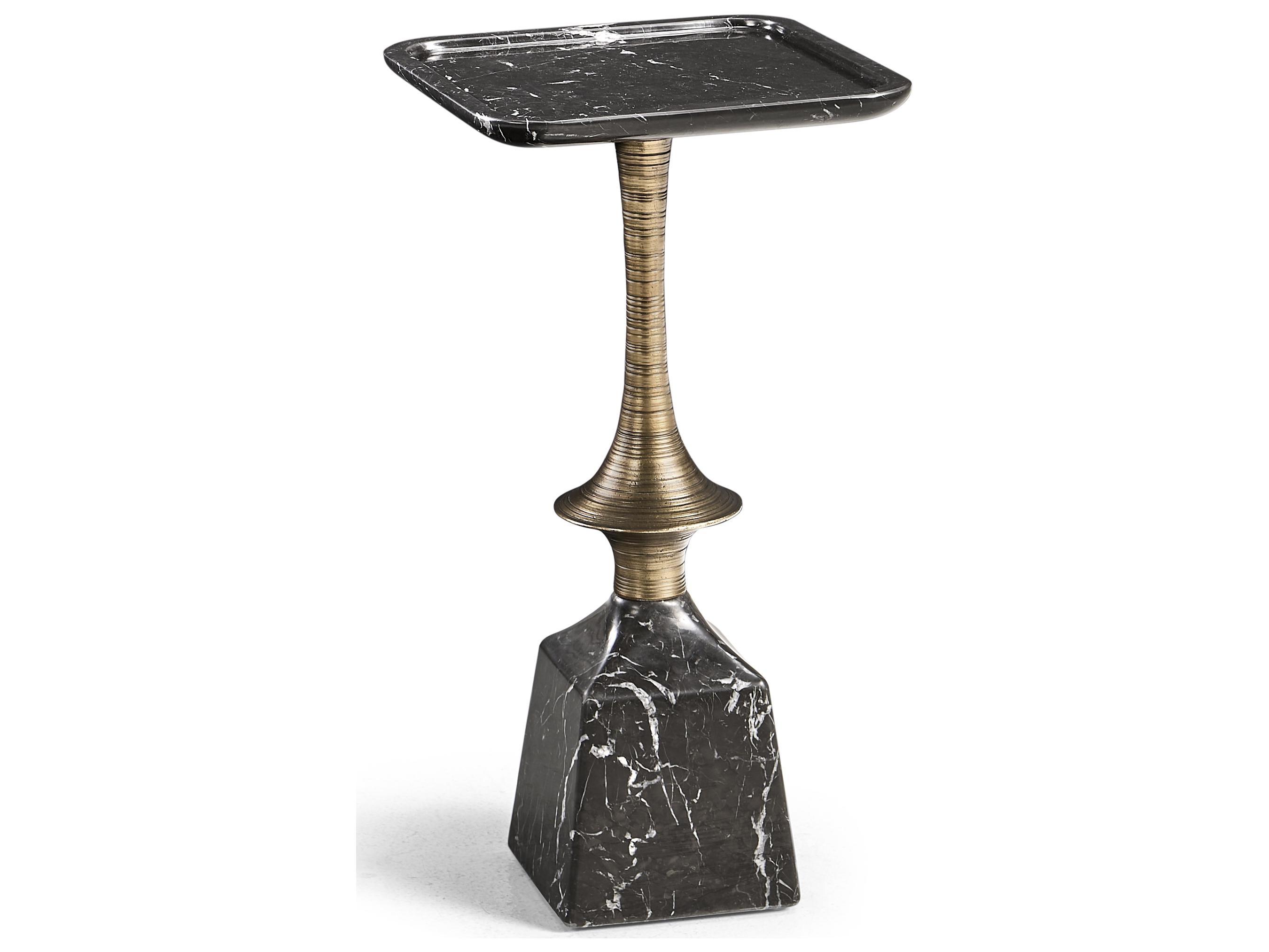Jonathan Charles All Things Small Square Neromacquina Marble End Table