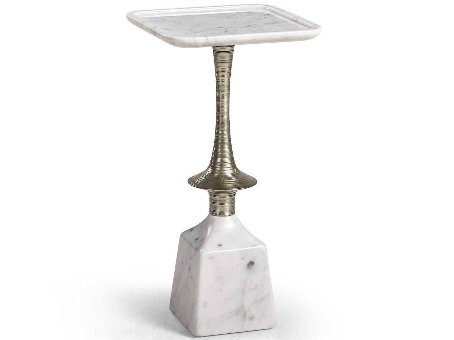 Jonathan Charles All Things Small Harbor Martini Square White Carrera Marble End Table