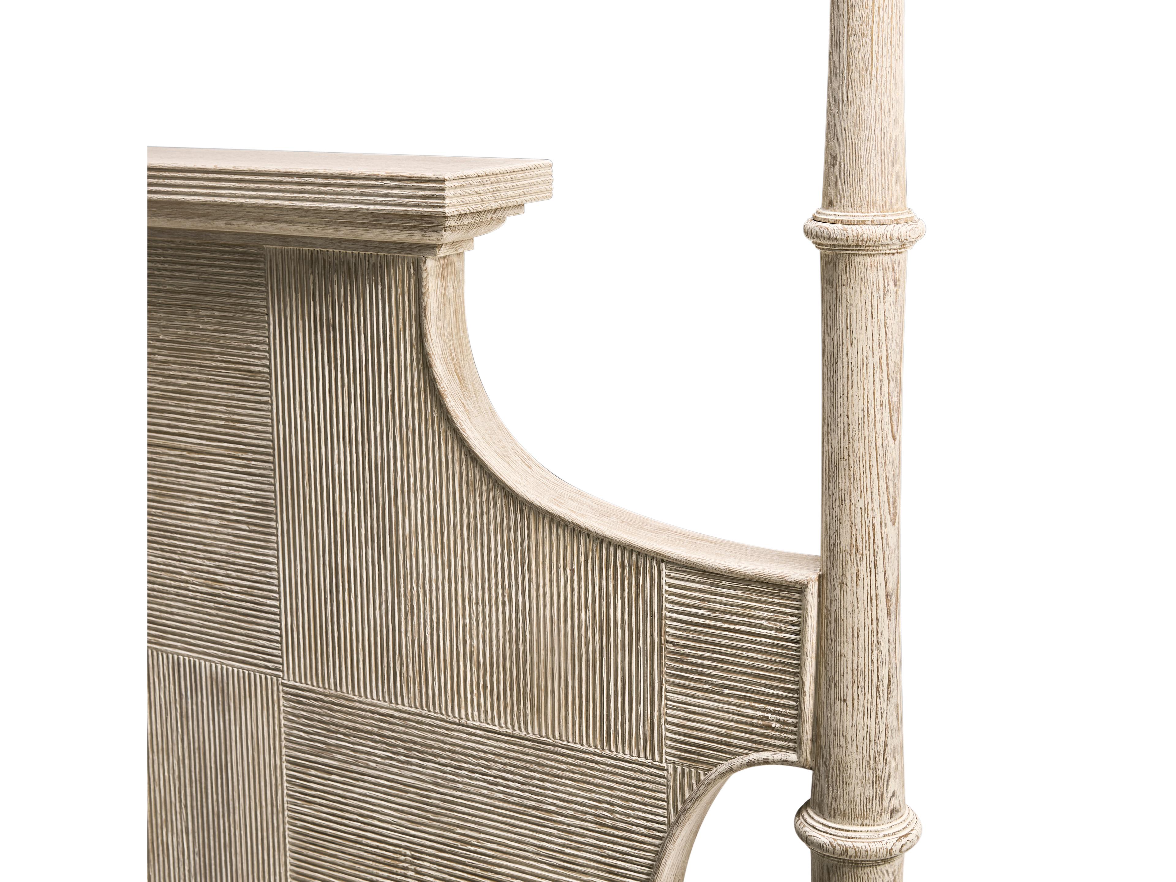 Jonathan Charles William Yeoward Washed Acacia Beige Oak Wood King Poster Bed