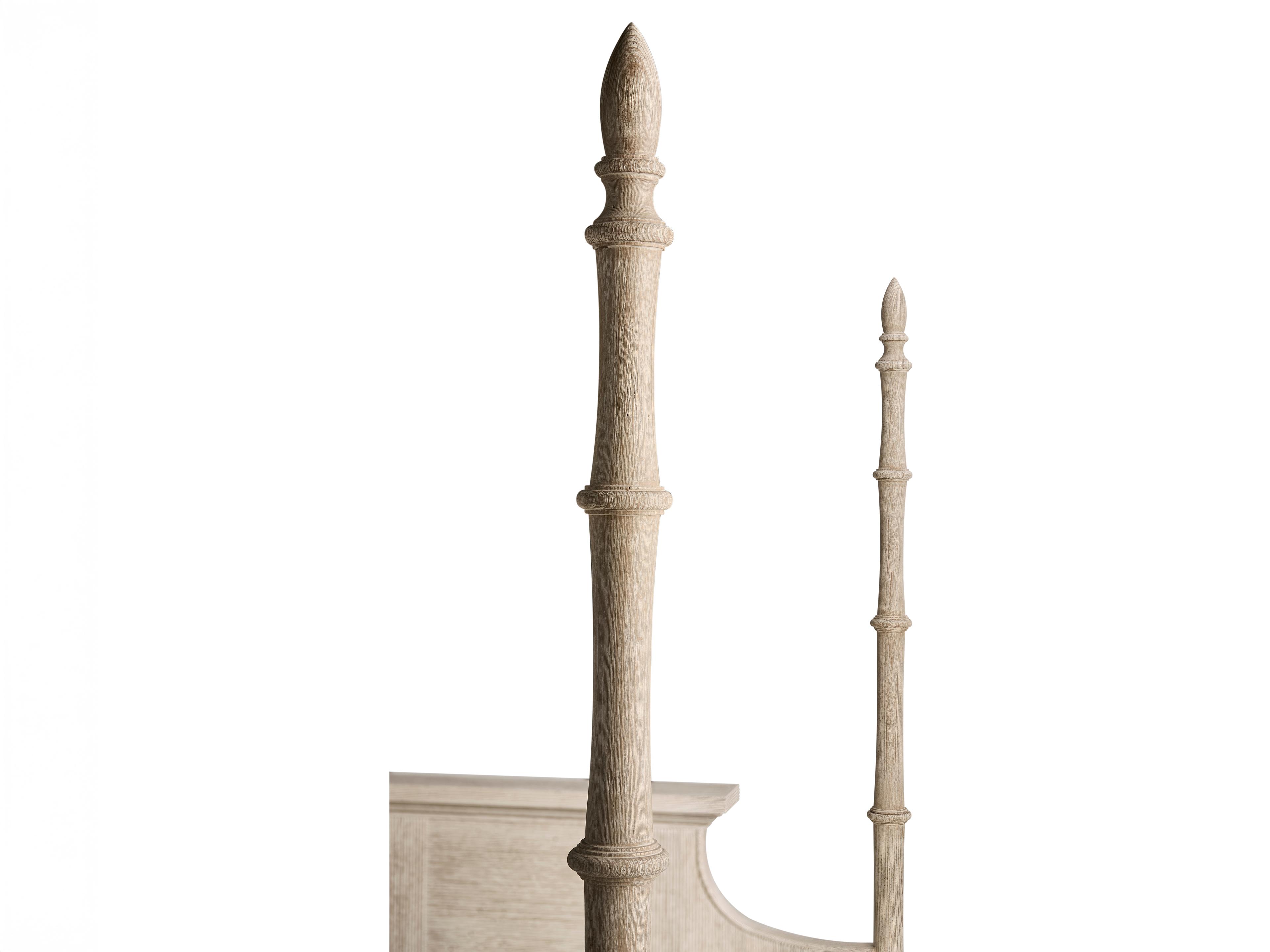 Jonathan Charles William Yeoward Washed Acacia Beige Oak Wood King Poster Bed