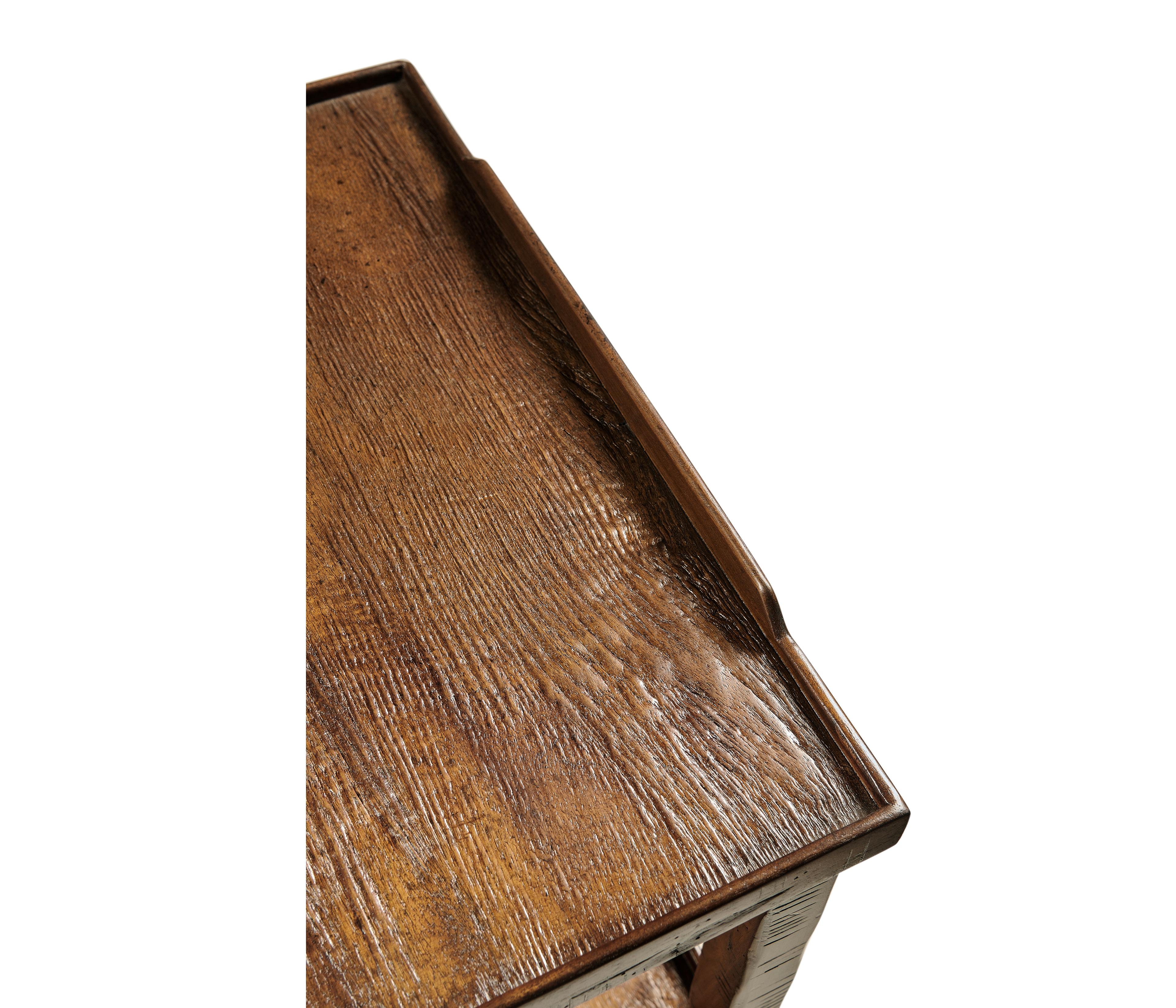 Jonathan Charles Casually Country Square Wood Farmhouse Walnut End Table